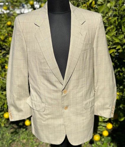 Gucci Gucci Vintage Blazer IT 46 Beige Glen Check 2-Button Size 46R - 1 Thumbnail