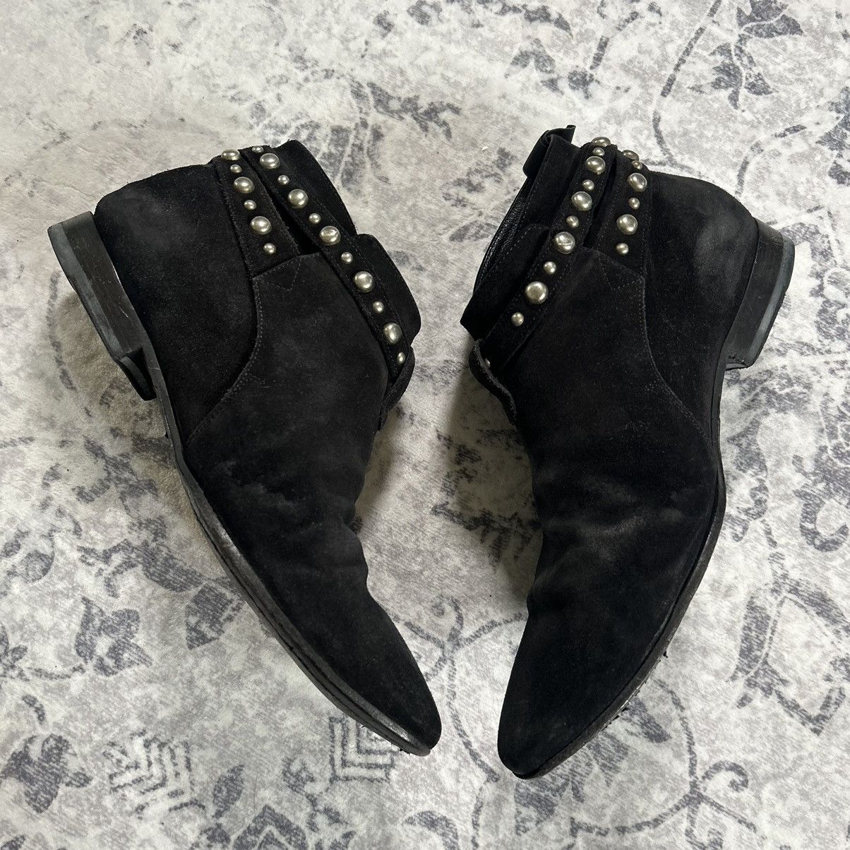 Saint Laurent Paris Saint Laurent Paris Suede Jodhpur Studded Ankle Boots Size US 7.5 / EU 40-41 - 4 Thumbnail