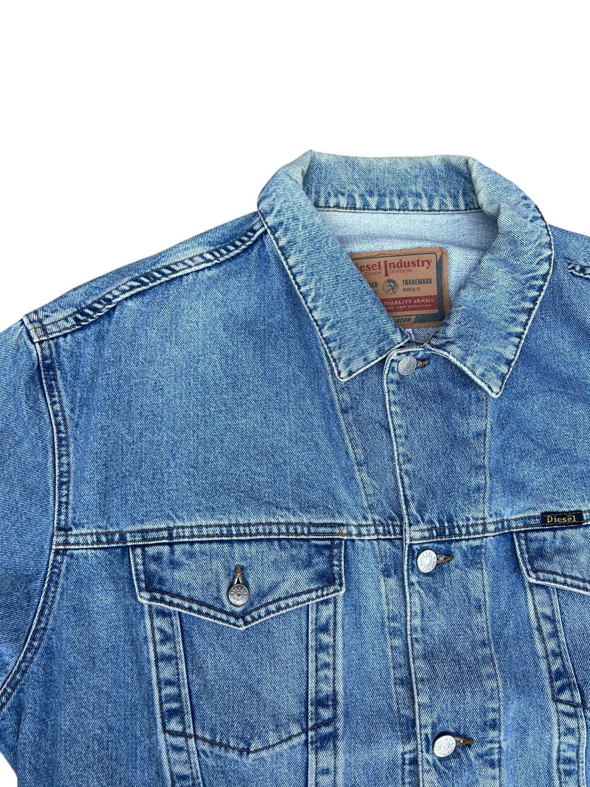 Diesel 90s Diesel Stars Series Distress Mud Denim Trucker Jacket Size US XL / EU 56 / 4 - 6 Thumbnail