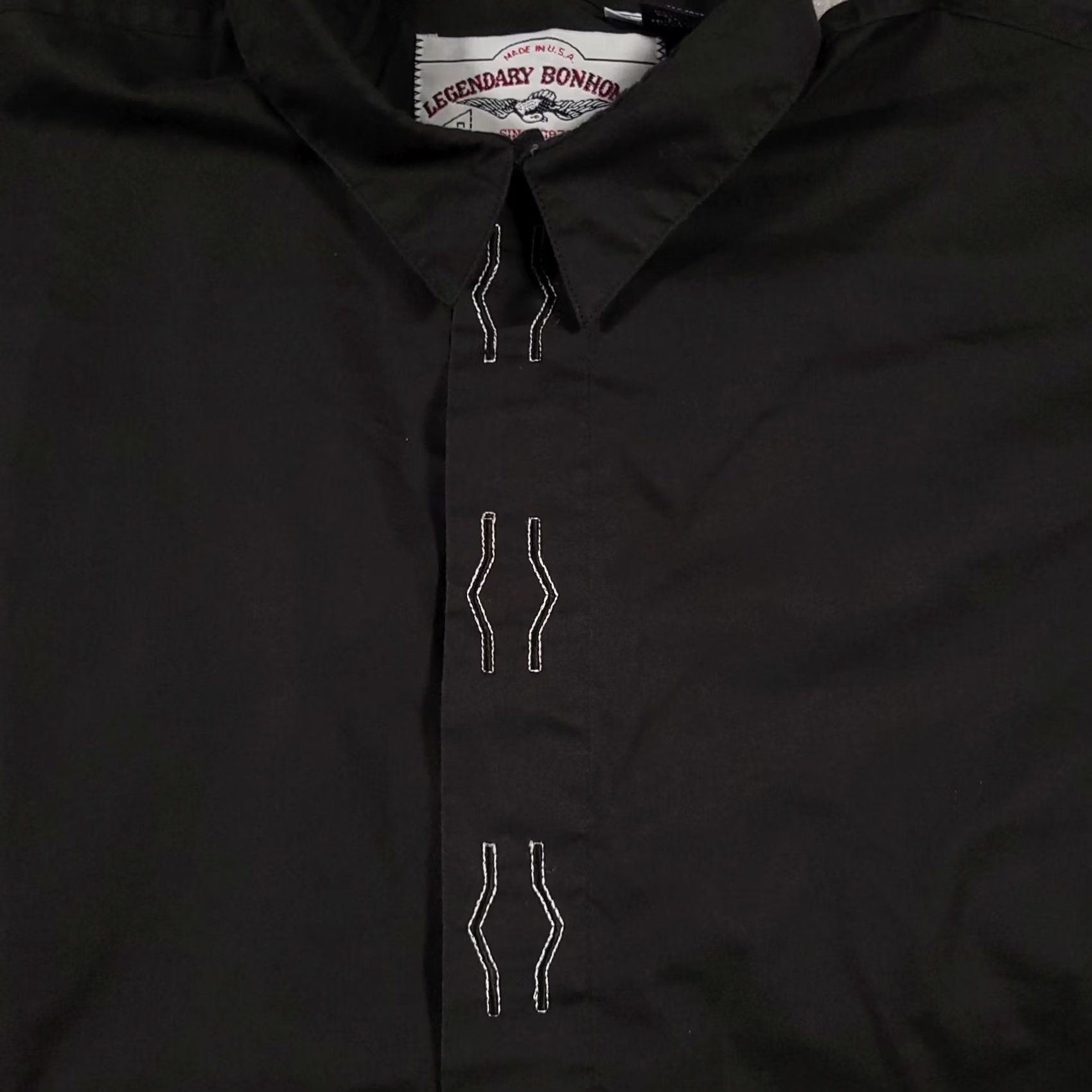 Vintage VINTAGE Bonhomme Button-Up Shirt Mens Medium Black Western Made In USA Shirt Size US M / EU 48-50 / 2 - 4 Thumbnail