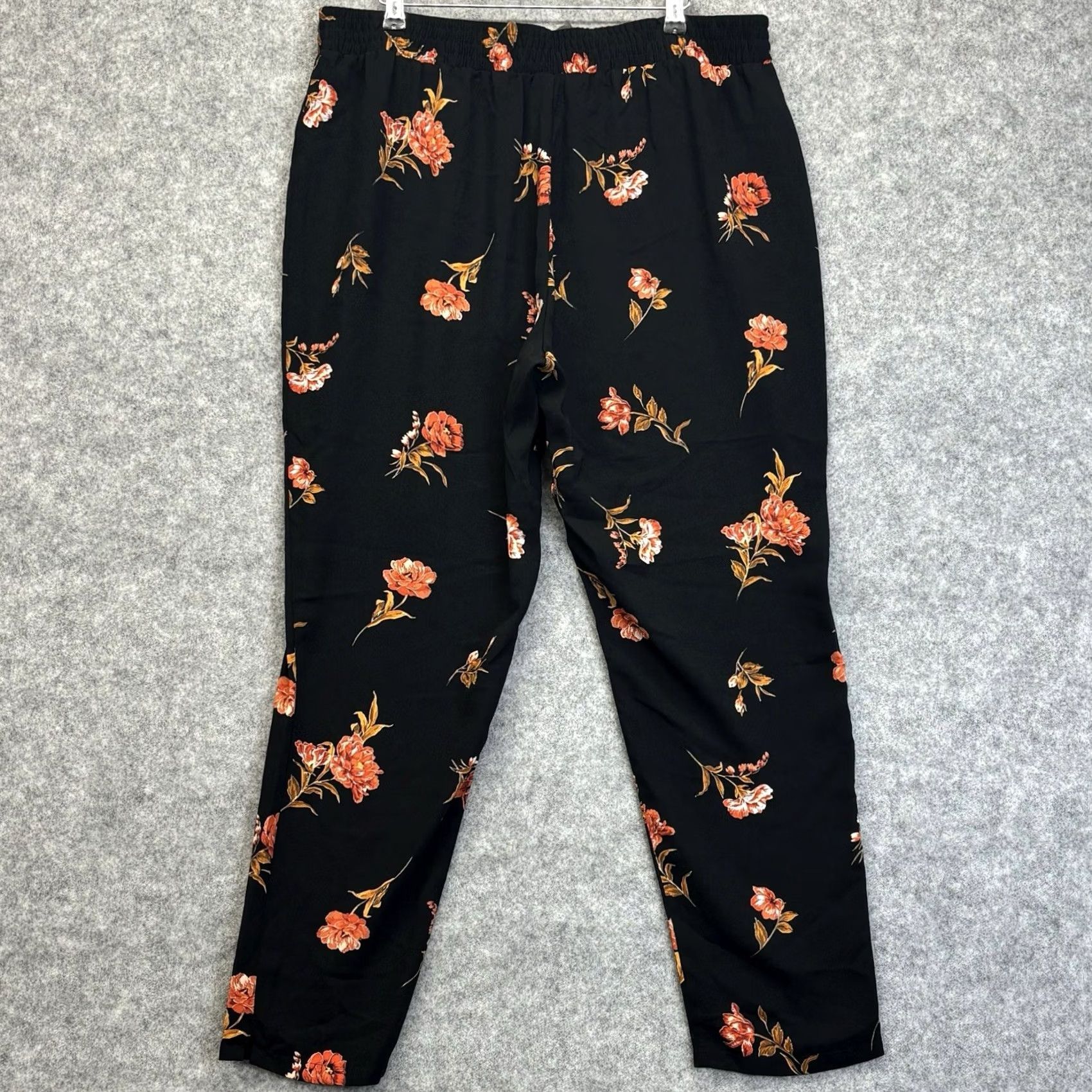 Vintage Dorothy Perkins Trousers Women Floral Print Black/Multi 16 BNWT Casual Party/Cocktail Travel Regular Front Flat Drawstring Size 38" / US 16 / IT 52 - 2 Thumbnail