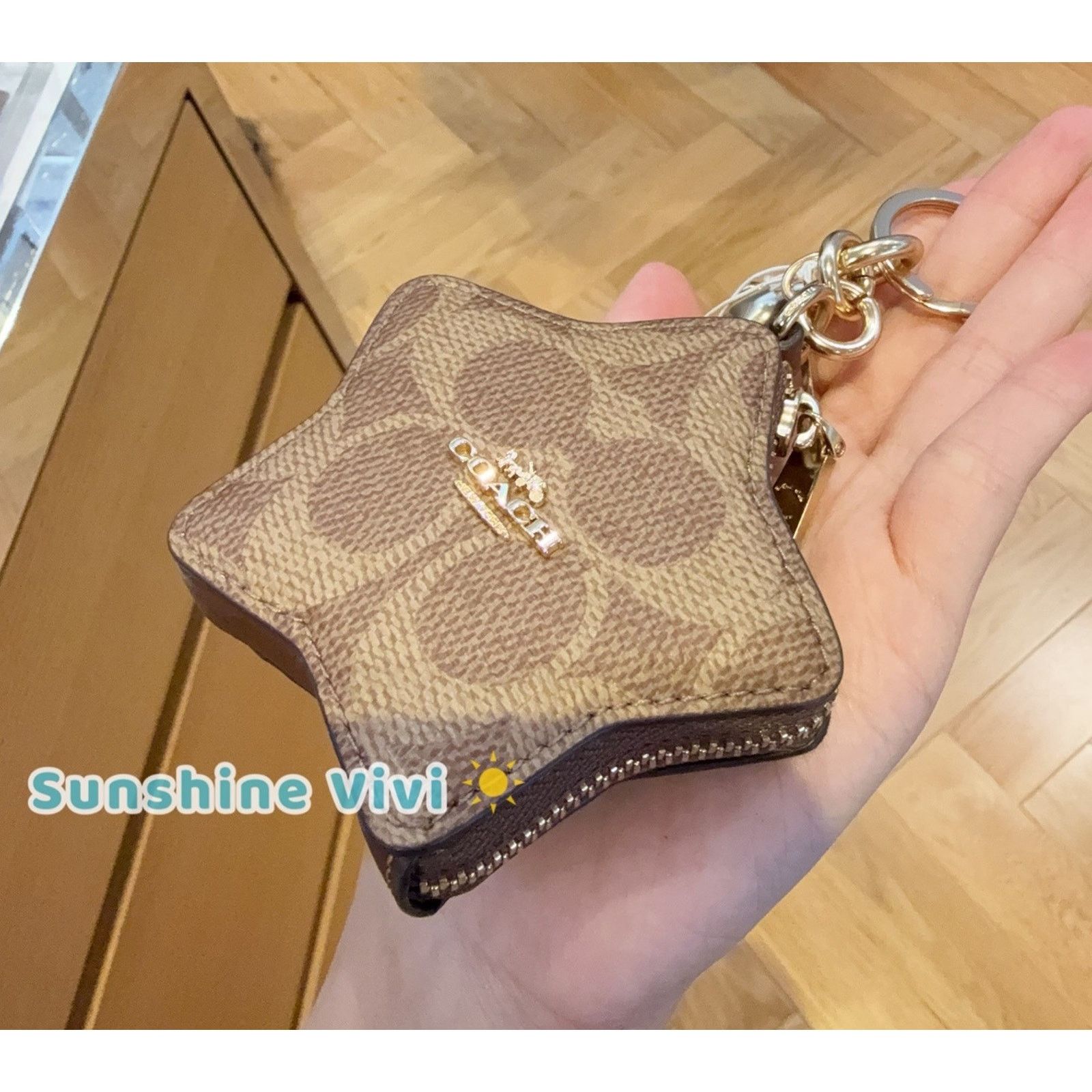 Coach NWT Coach CBL12 Star Bag Charm Coin Case Pouch Tan/Brown Size ONE SIZE - 4 Thumbnail