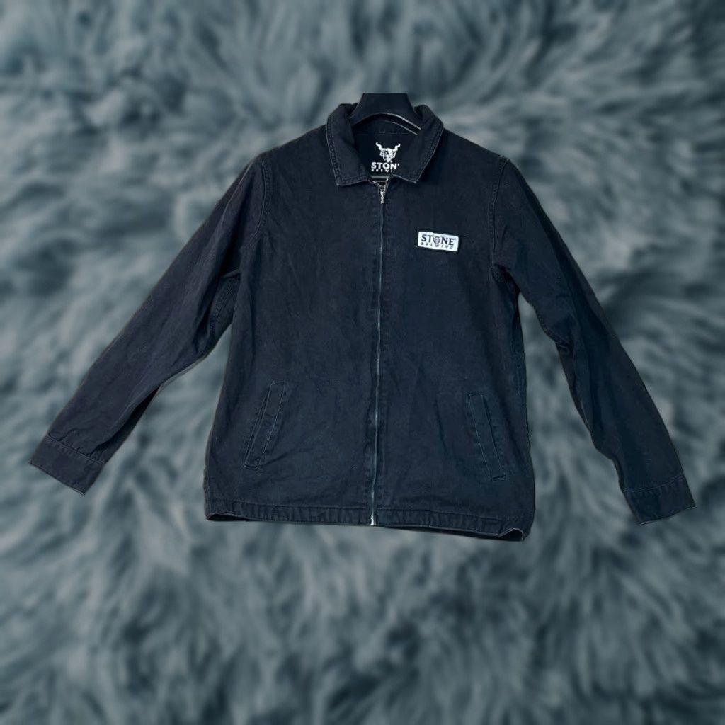 Vintage Stone Jacket Mens Shirt Black Long Sleeve Size Medium Full Zip Denim Bomber Collared Pocketless? (No pockets specified) Size US M / EU 48-50 / 2 - 1 Thumbnail