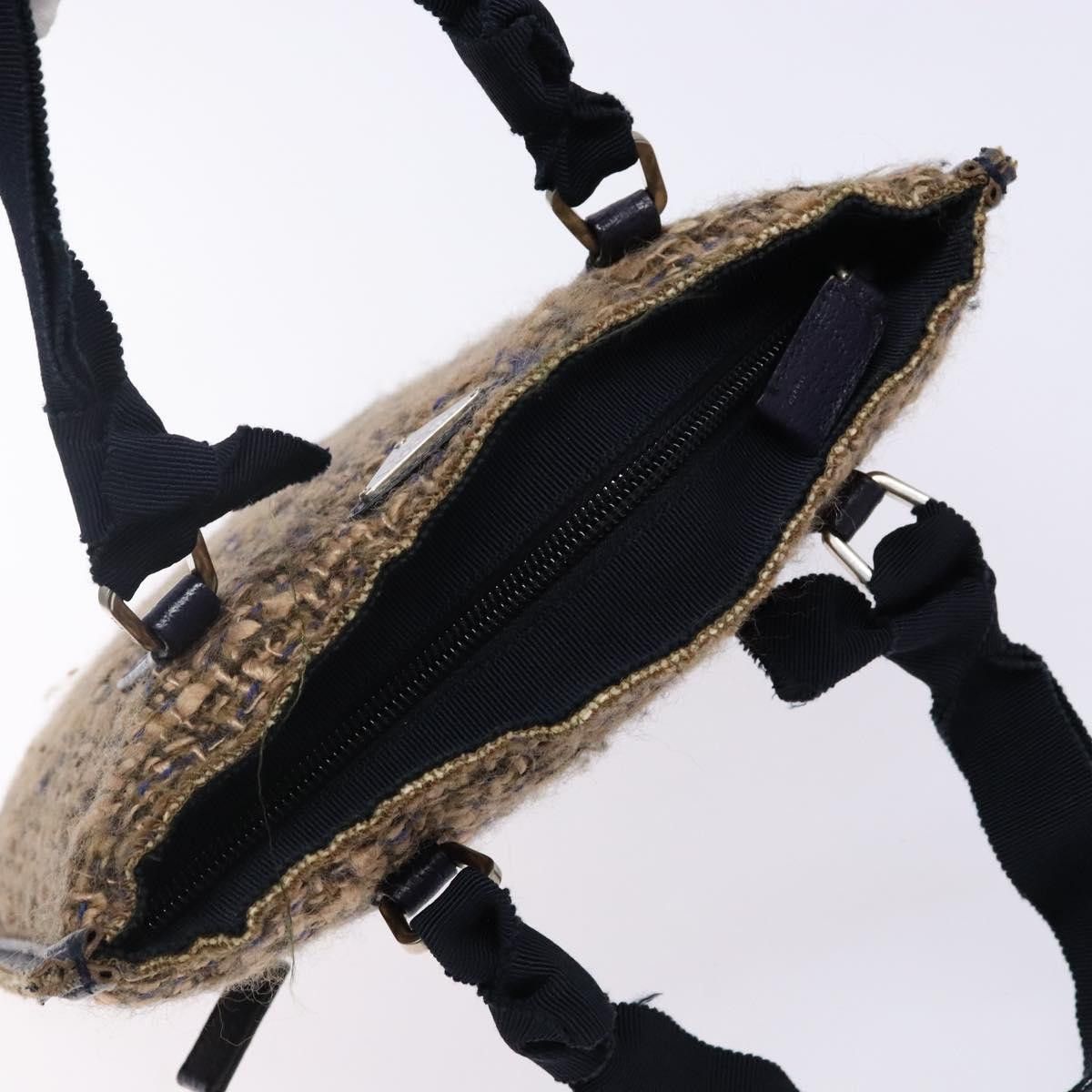 Prada PRADA Hand Bag Tweed Beige Silver Size ONE SIZE - 6 Thumbnail