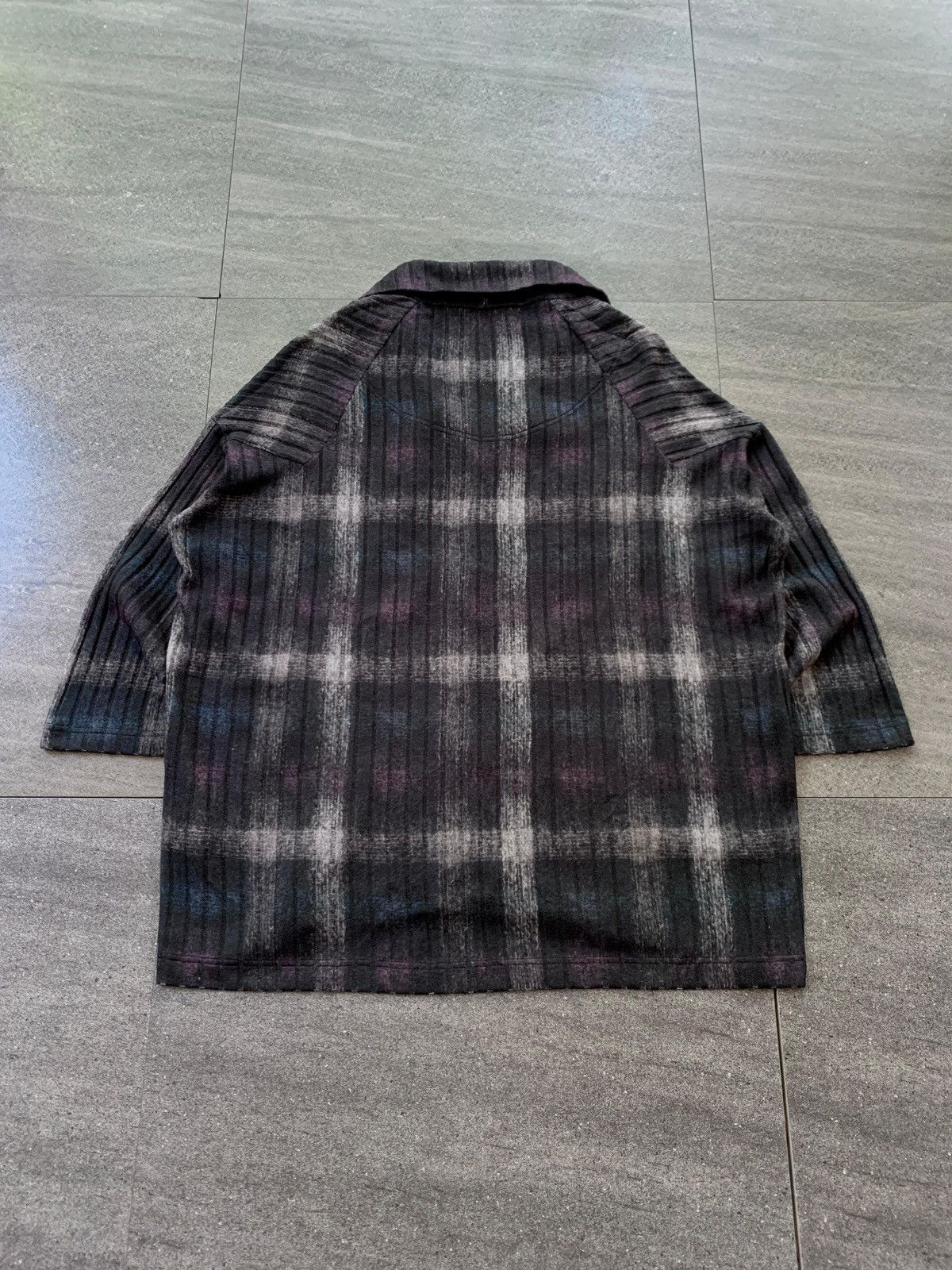 Yohji Yamamoto FREE TAX! Y's Shadow Plaid Knitted Laces Shirt Size US M / EU 48-50 / 2 - 4 Thumbnail