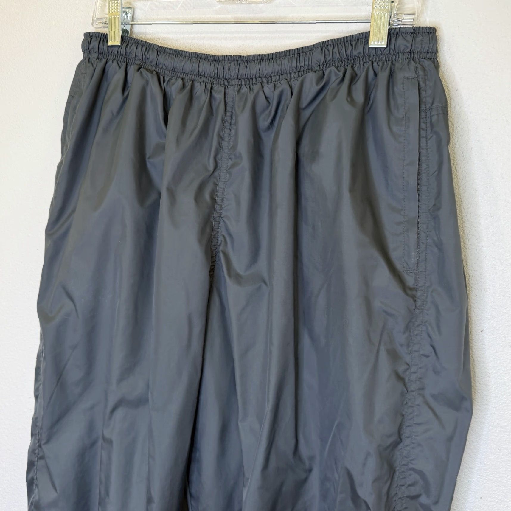 Nike Nike Track Windbreaker Pants Mens XL Gray Elastic Waist Drawstring Zip Hem Lined Pockets Nylon Polyester Blend Zip Pockets Size US 36 / EU 52 - 2 Thumbnail