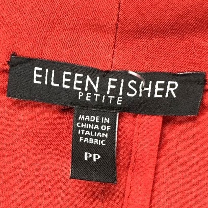 Eileen Fisher VINTAGE Eileen Fisher Blazer Shirt Womens 2P Petite Red Linen Blend Zip Up Blazer Jacket Short Sleeve Casual Business Travel Womens Size XXS / US 00 / IT 34 - 6 Thumbnail