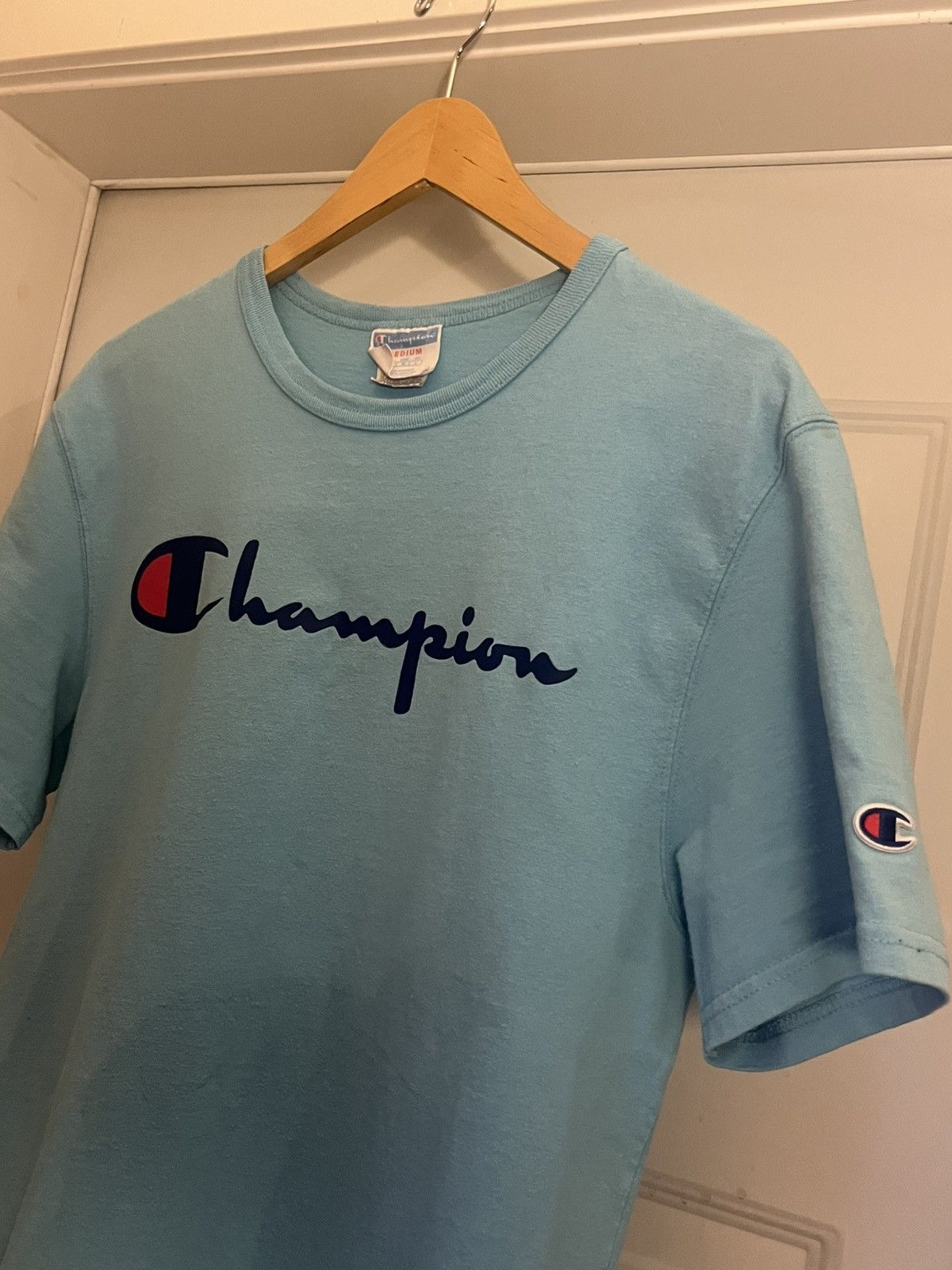 Champion × Vintage Champion Men’s T-Shirt Blue Logo Graphic Tee Size Medium Size US M / EU 48-50 / 2 - 3 Thumbnail