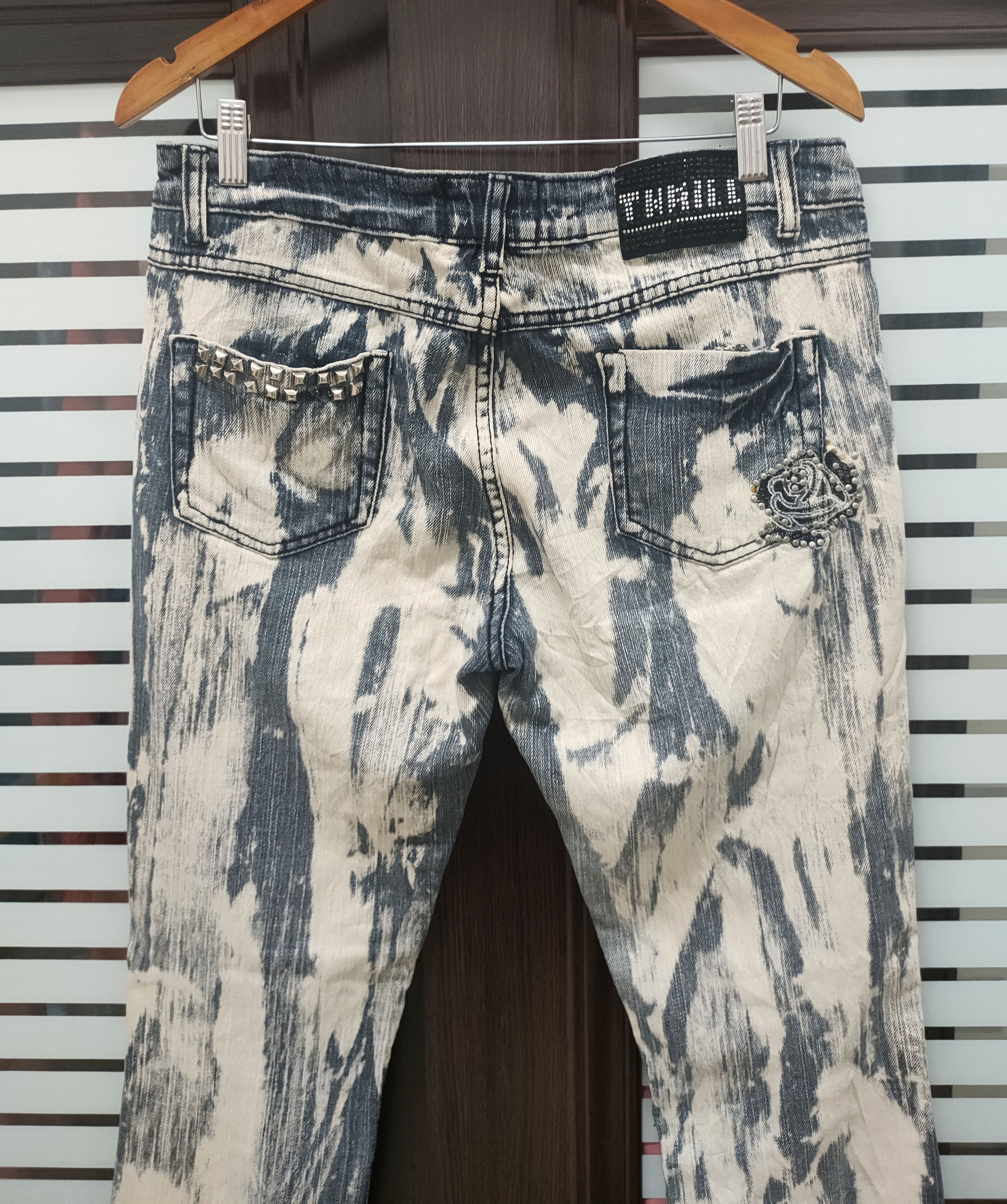 If Six Was Nine 🔥 Distressed Thrill Streetwear Slim Fit Jeans🔥 Size US 35 - 8 Thumbnail