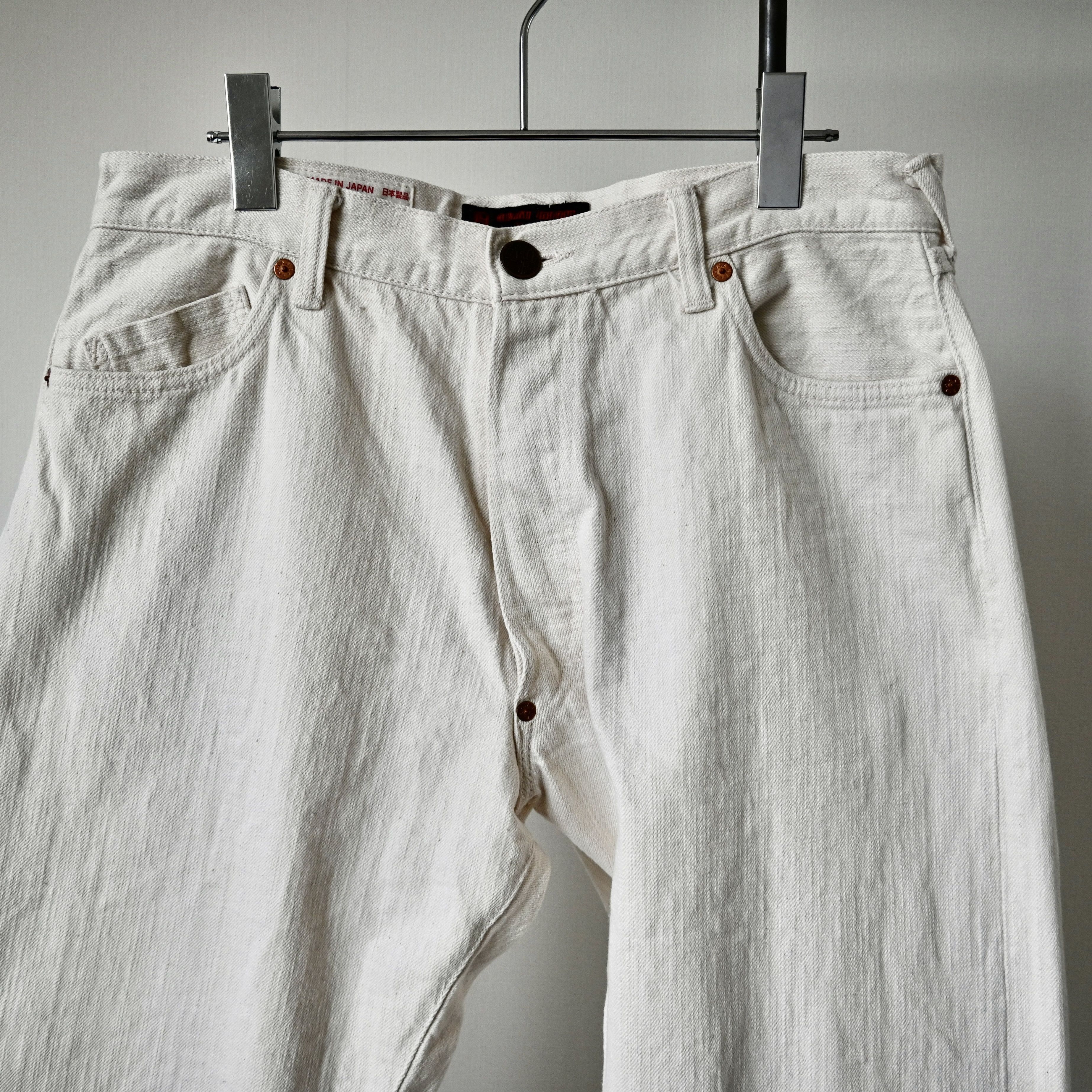 Evisu Hidehiko Yamane by Evisu white slub denim jeans Size US 33 - 8 Thumbnail