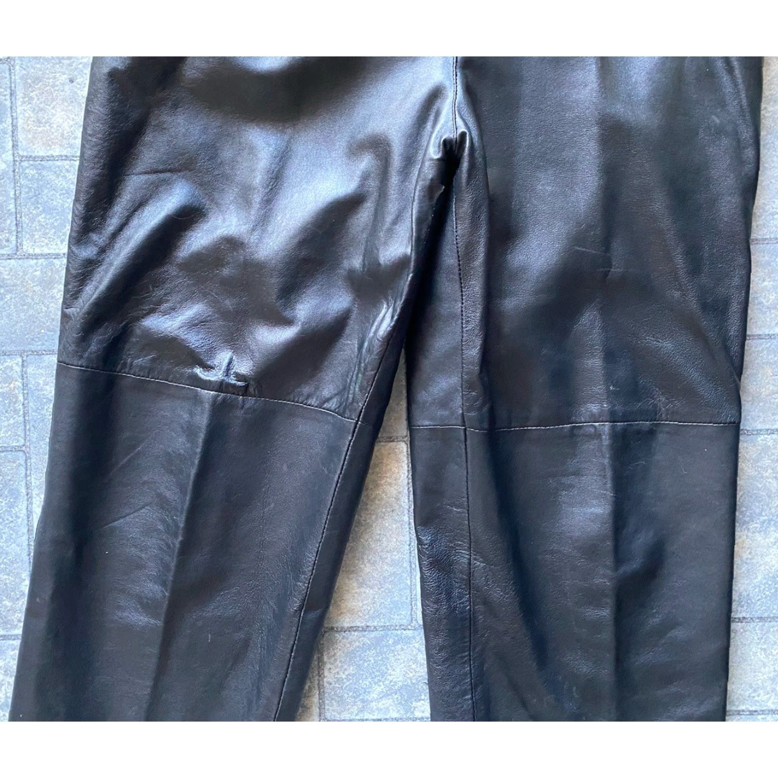 Vintage Jessica Taylor Leather Pants Black Women Size 12 Size 34" / US 12 / IT 48 - 3 Thumbnail