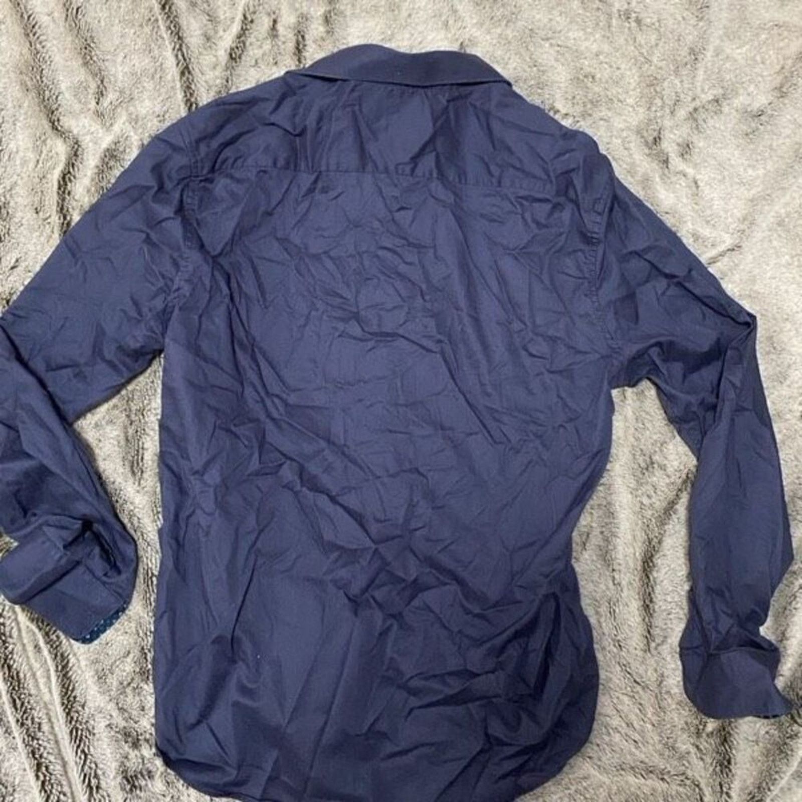 H&M H&M Slim Fit Blue Button-Front Long Sleeve Shirt | Sz XL Size US XL / EU 56 / 4 - 3 Thumbnail