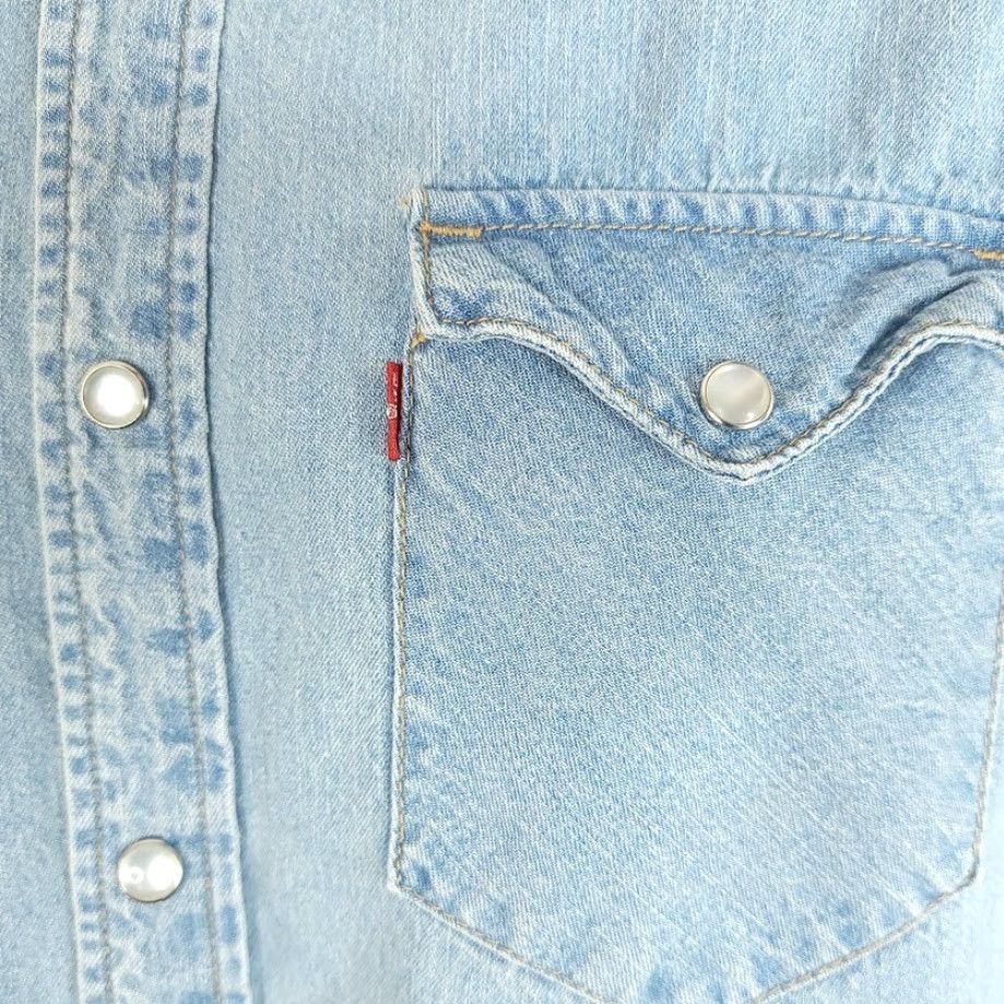 Levi's Levis Western Denim Shirt Mens Size Small Pearl Snap Buttons Standard Fit Size US S / EU 44-46 / 1 - 4 Thumbnail