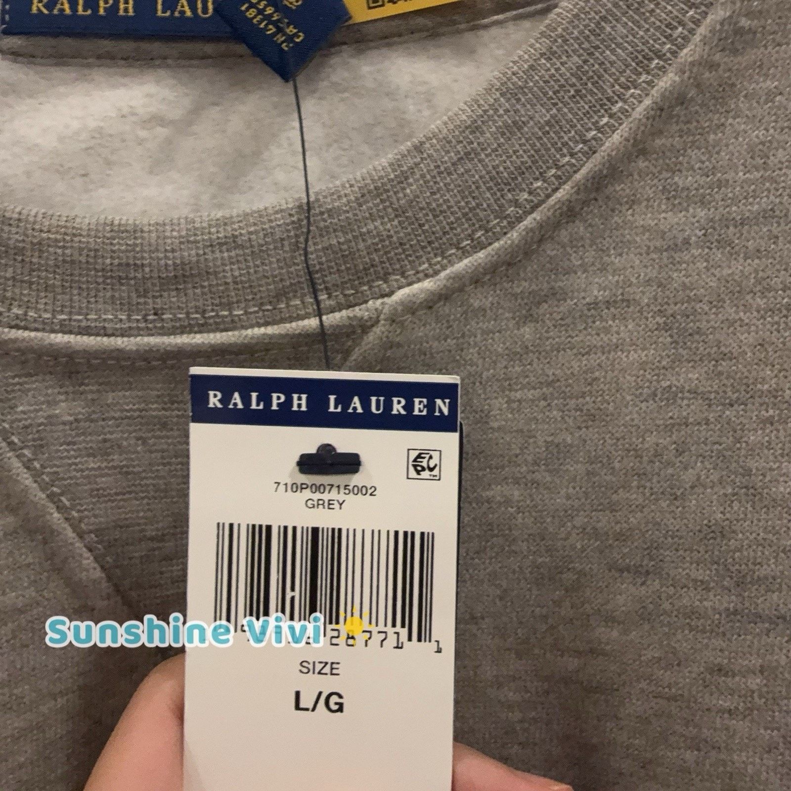 Polo Ralph Lauren NWT Ralph Lauren Men's Polo Bear Fleece Sweatshirt Grey L Size US L / EU 52-54 / 3 - 2 Thumbnail