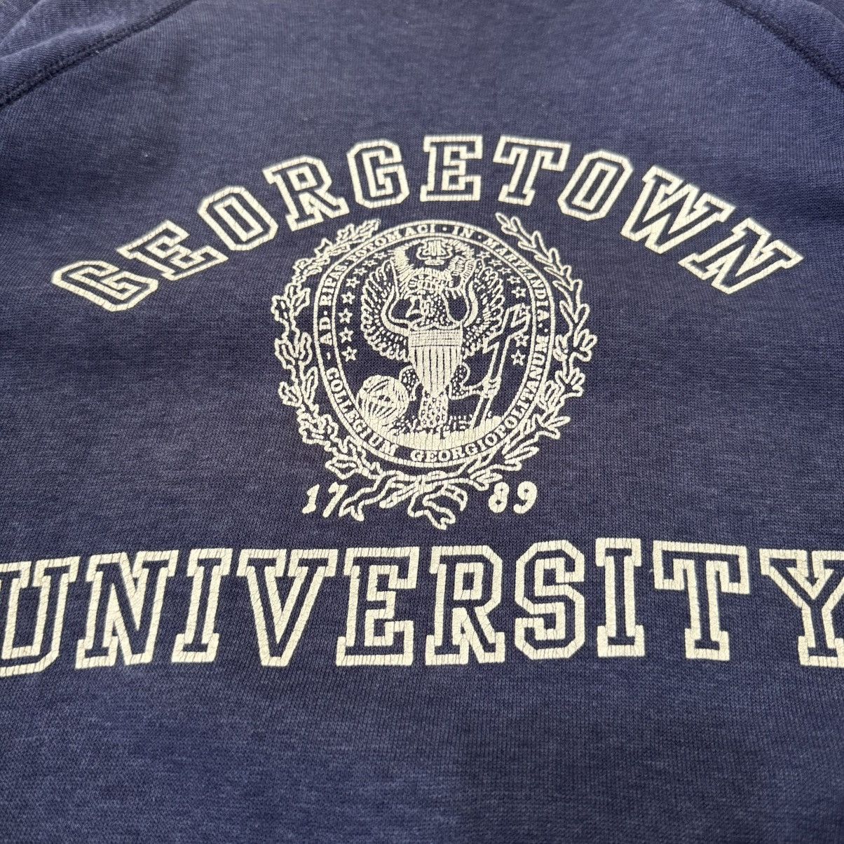 Vintage Vintage 80s Georgetown University Sweatshirt Navy VelvaSheen Size US M / EU 48-50 / 2 - 6 Thumbnail