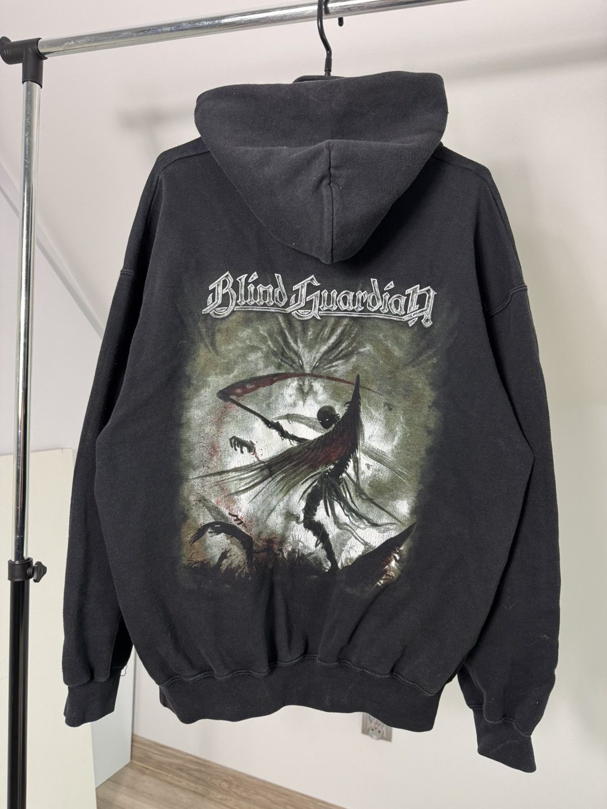 Band Tees × Vintage Vintage Blind Guardian Black Metal Washed Hoodie Boxy Fit XL Size US XL / EU 56 / 4 - 2 Thumbnail
