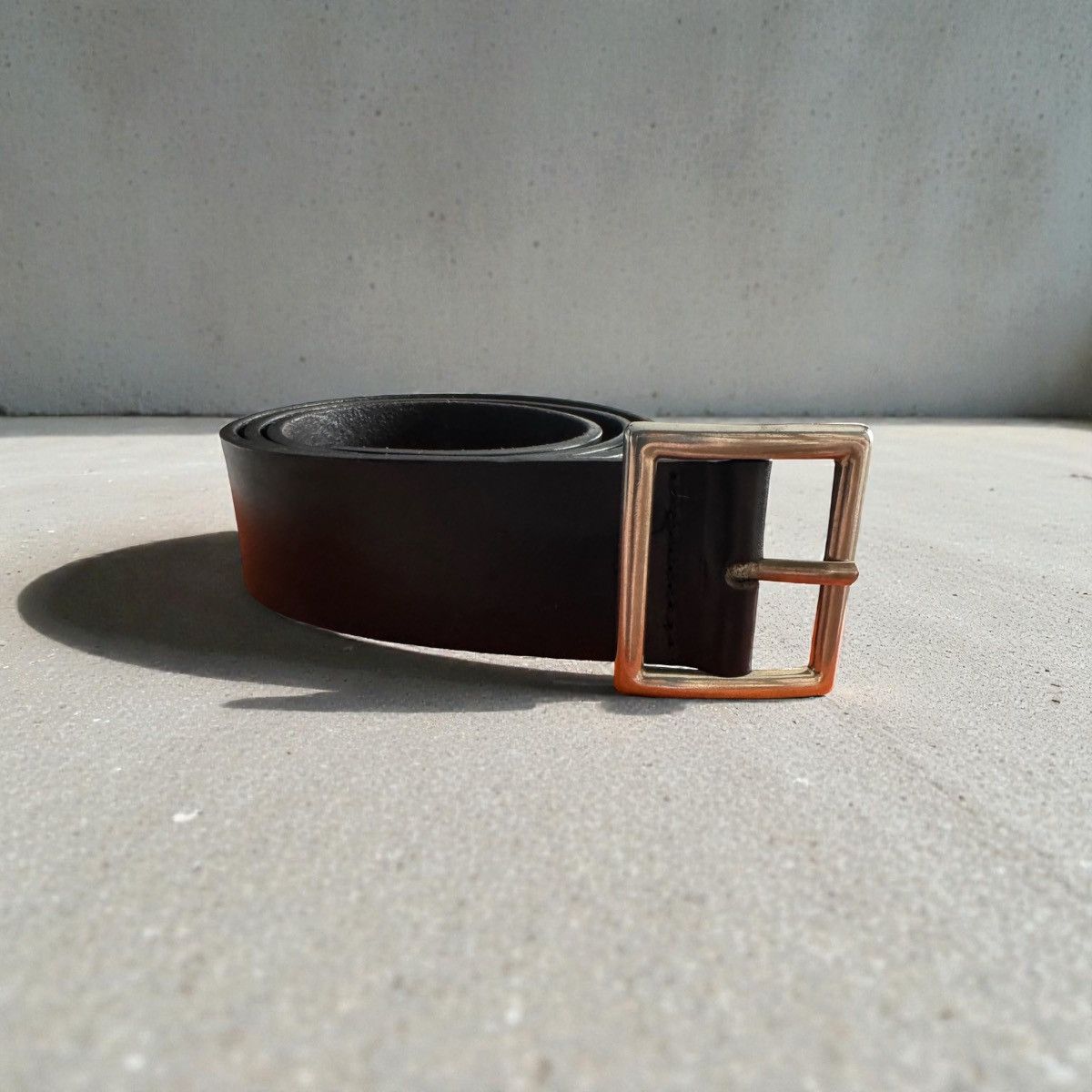Ann Demeulemeester Black Leather Belt with Silver Buckle Size 44 - 1 Thumbnail