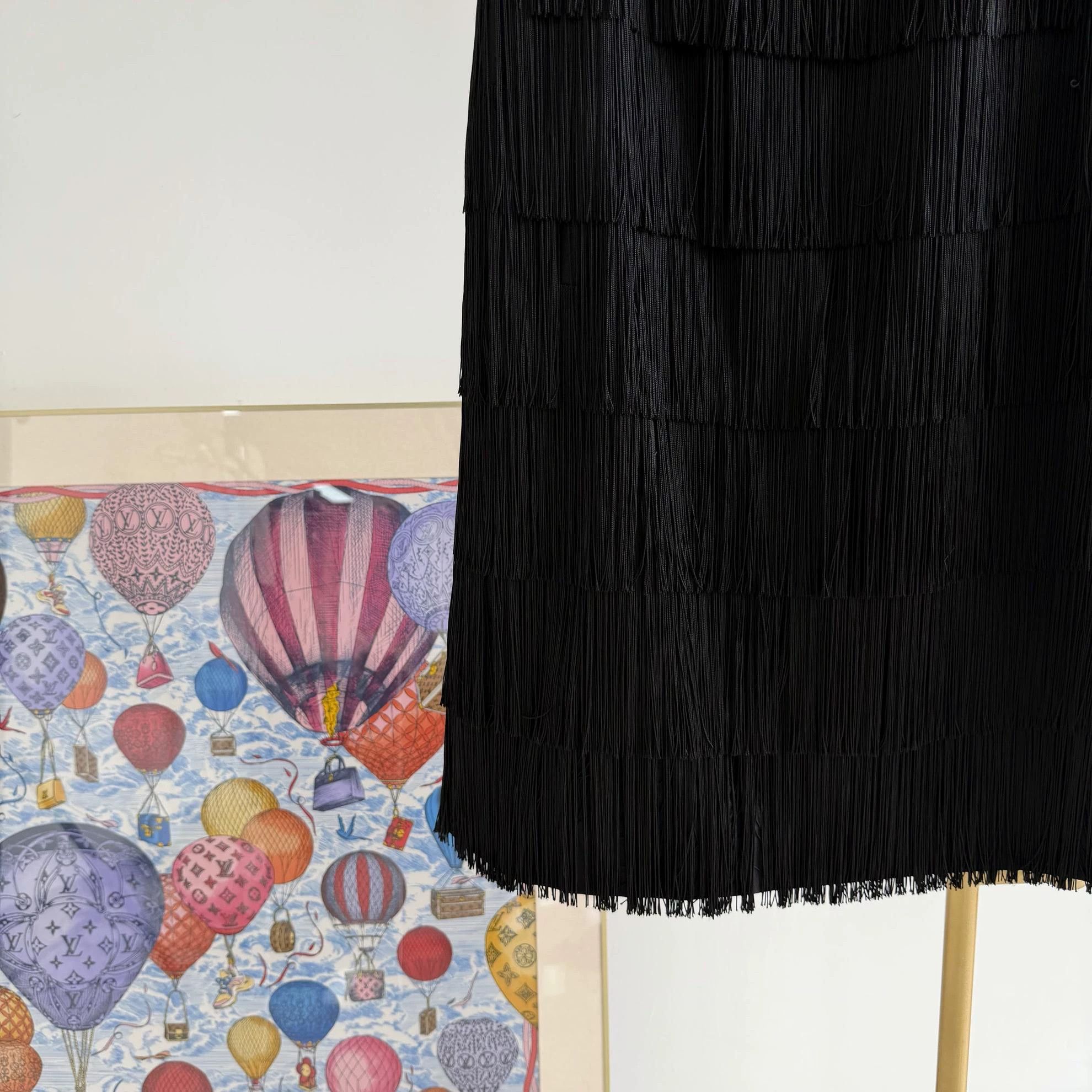 Prada Prada black tassel skirt 42 new with tags Size 28" / US 6 / IT 42 - 6 Thumbnail