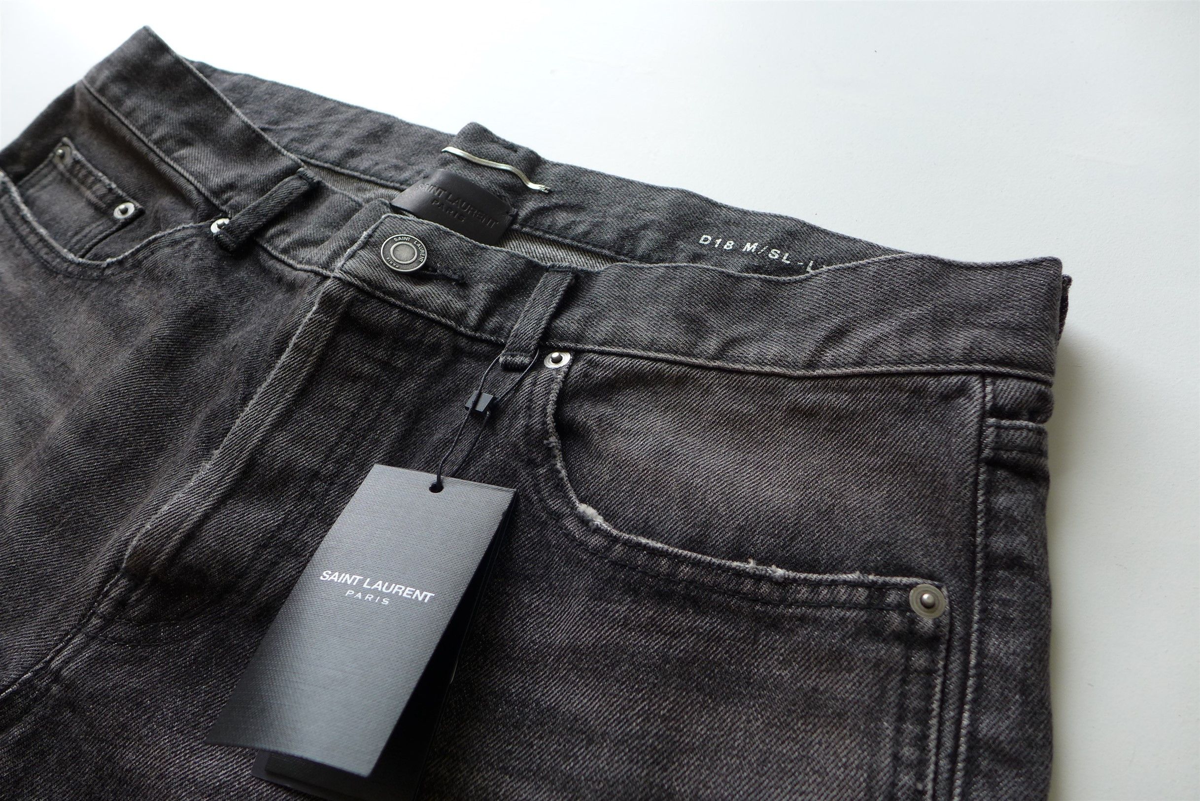 Saint Laurent Paris Saint Laurent D18 Jeans - Washed Black Denim Size US 32 / EU 48 - 8 Thumbnail