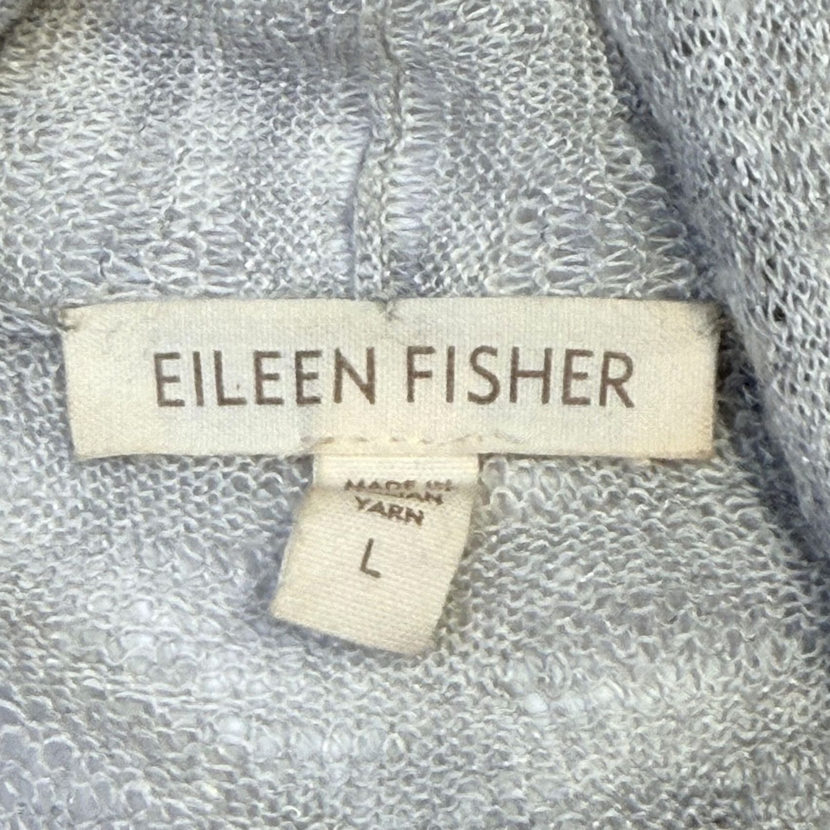Eileen Fisher VINTAGE Eileen Fisher Cardigan Sweater Womens Large Gray Linen Blend Open Front Draped Size L / US 10 / IT 46 - 4 Thumbnail