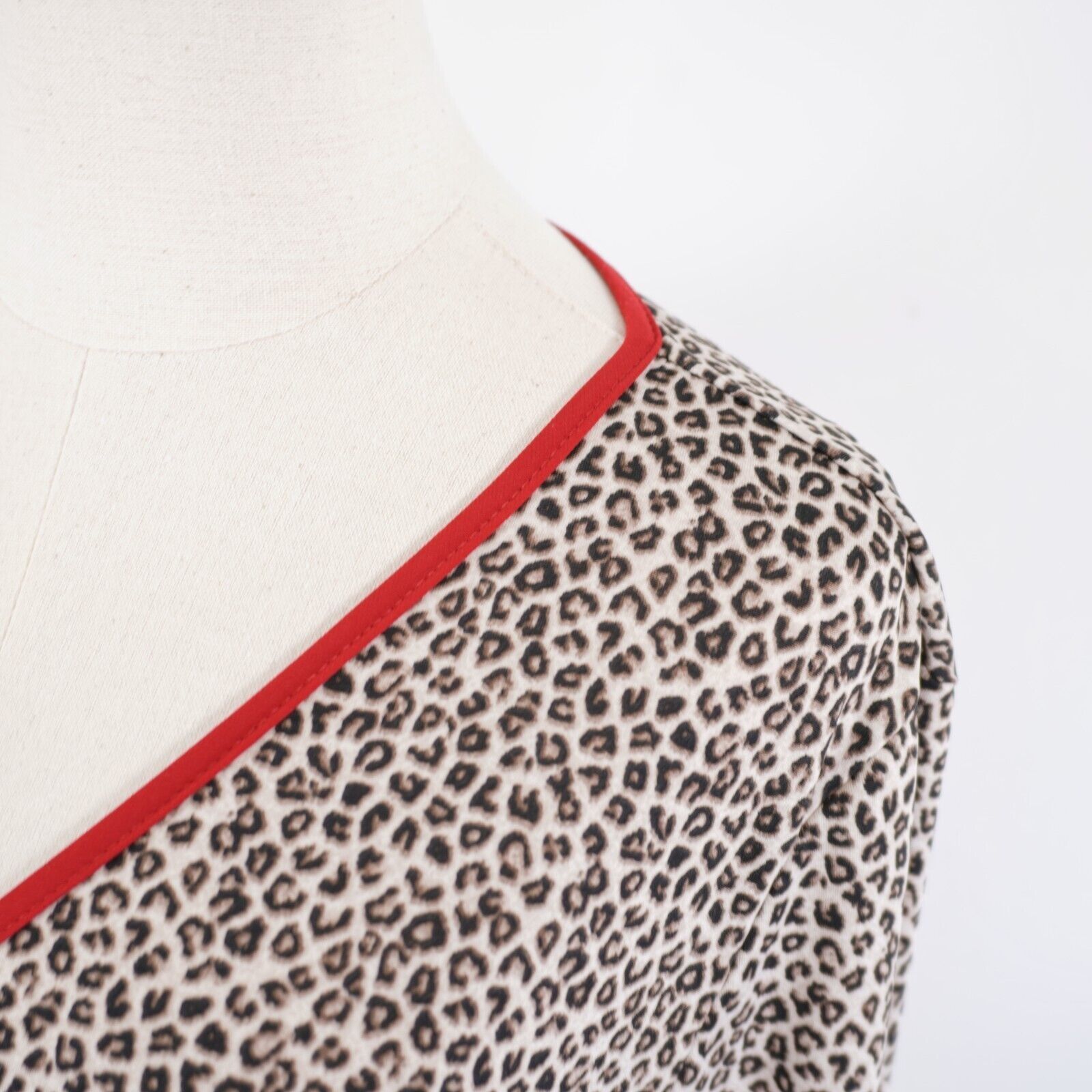 Designer Coco Bianco Kimono Flutter Sleeve Cheetah Print Brown Blouse Size L / US 10 / IT 46 - 4 Thumbnail