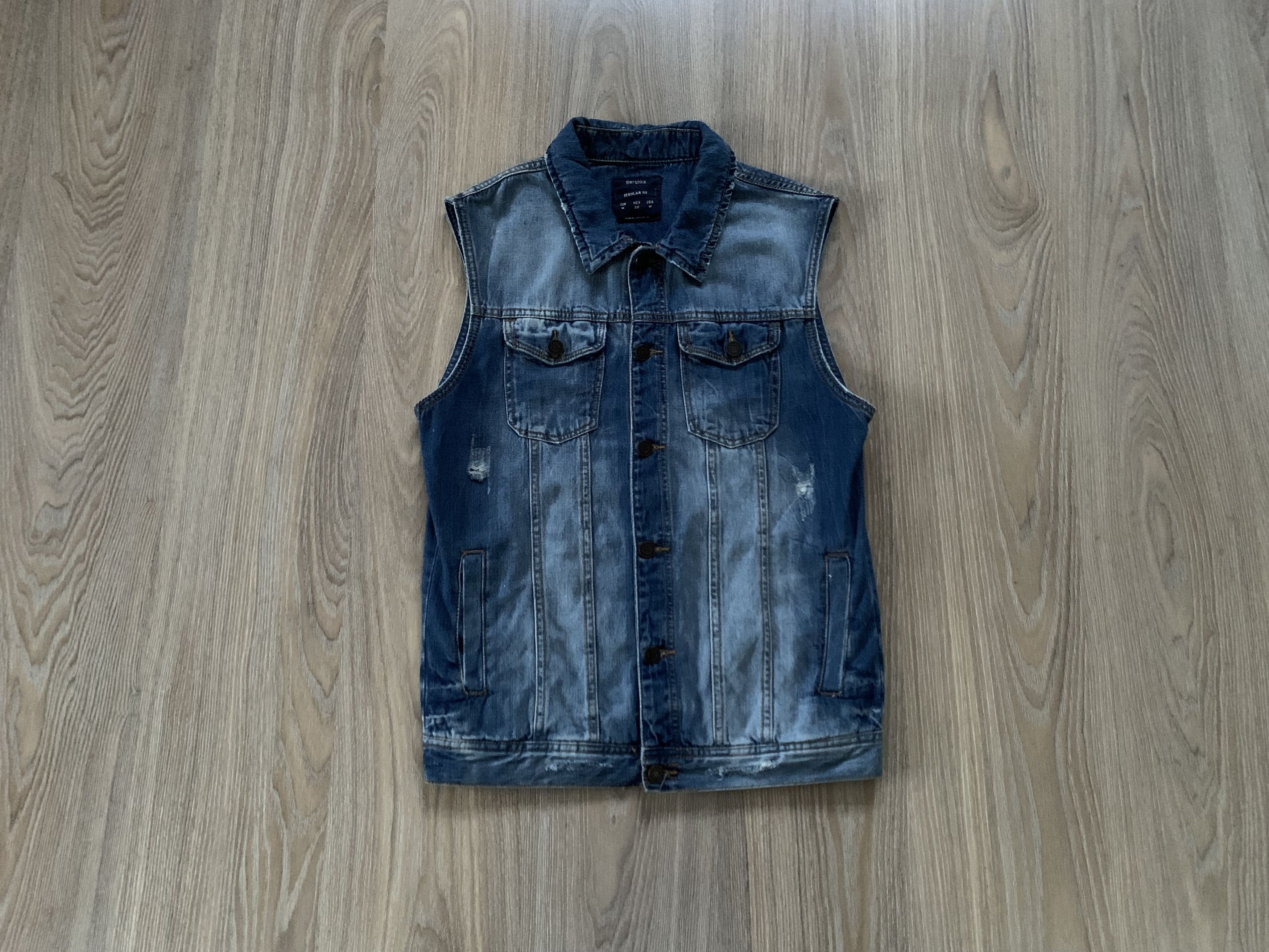 Bershka Bershka Mens Blue Denim Vest Size US S / EU 44-46 / 1 - 1 Thumbnail