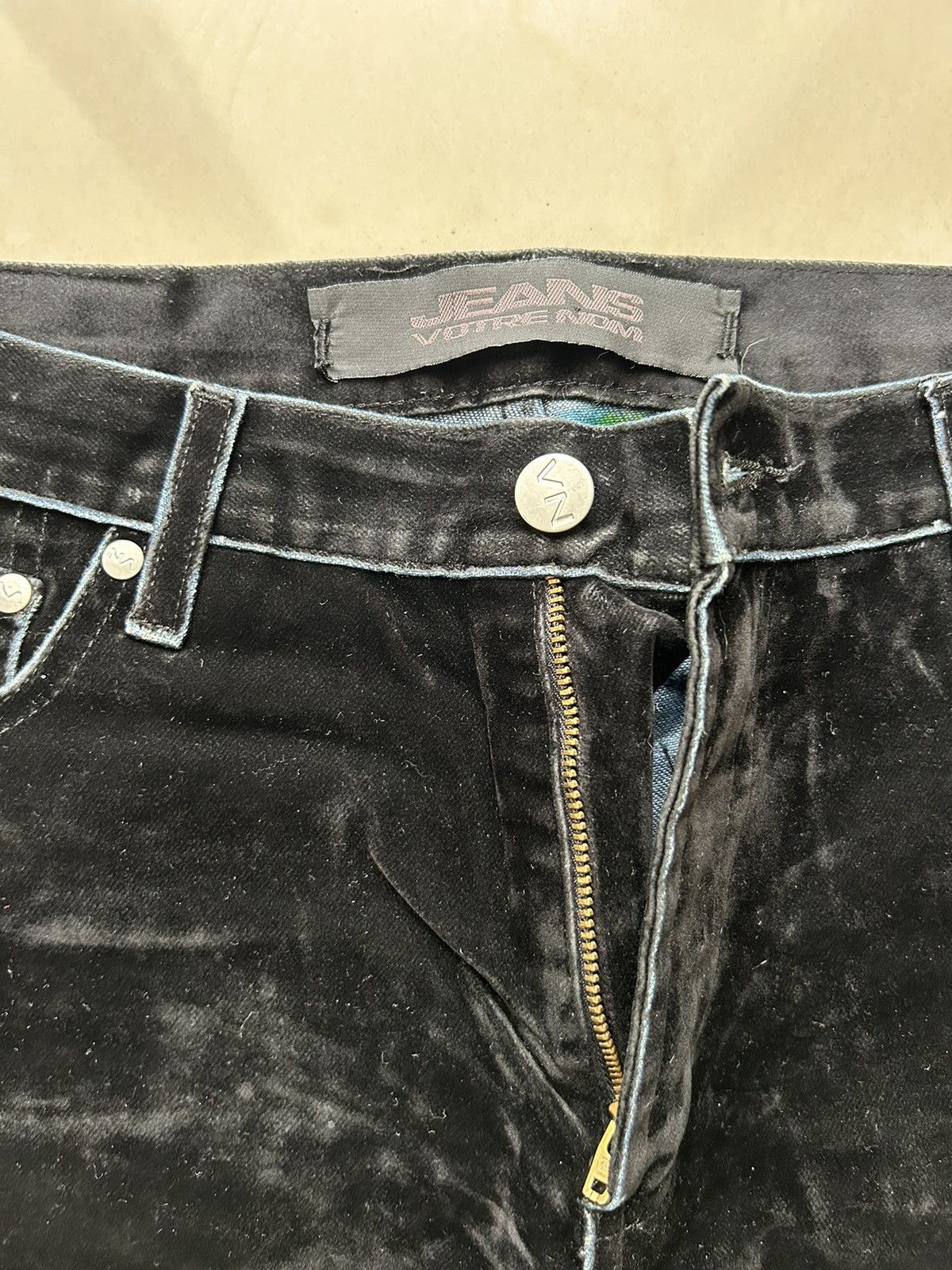 Vintage Black velour over a denim Size US 30 / EU 46 - 2 Thumbnail
