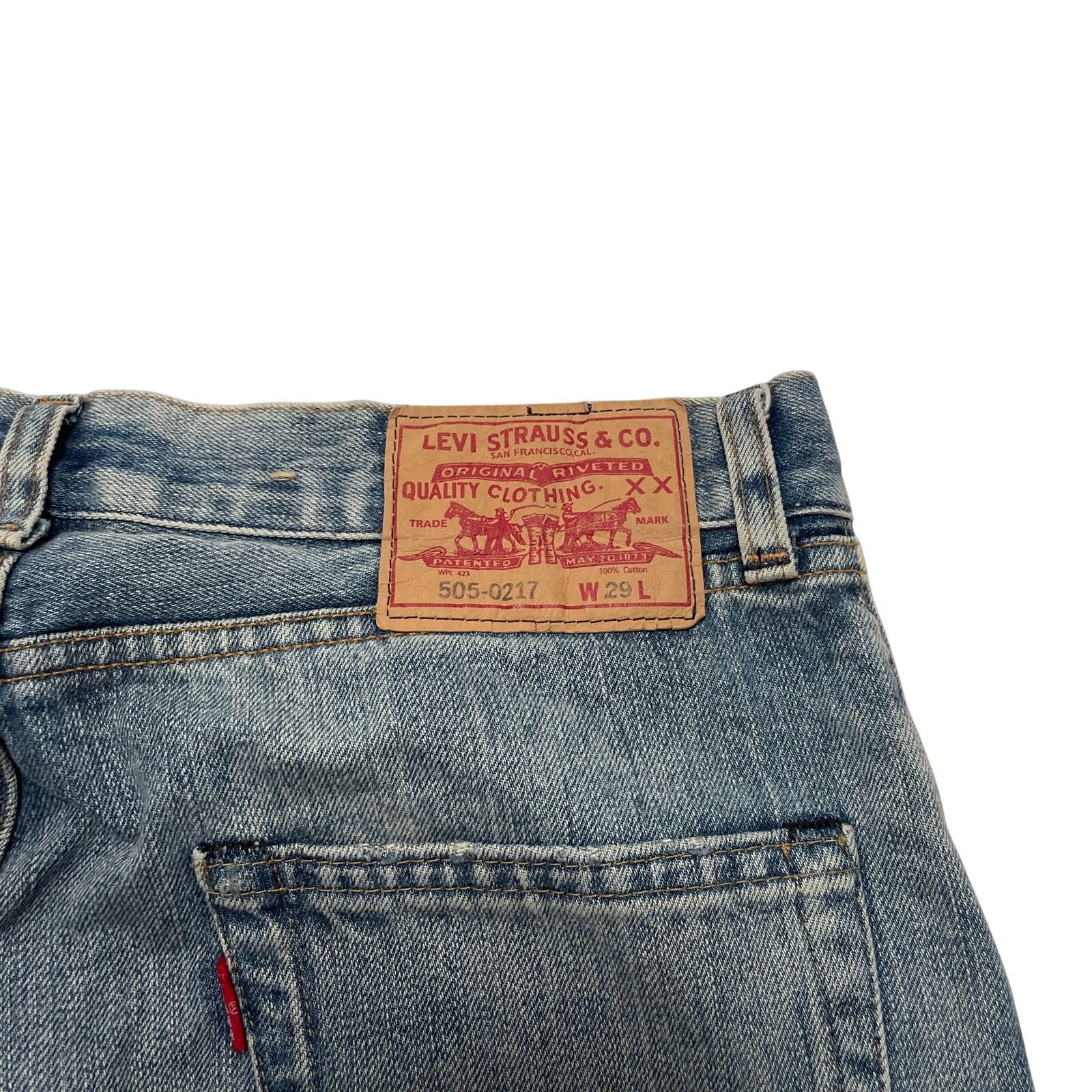 Levi's Levis Jeans LVC 1967 505-0217 Blue Light Wash Selvedge 29x31 Size 29" - 6 Thumbnail