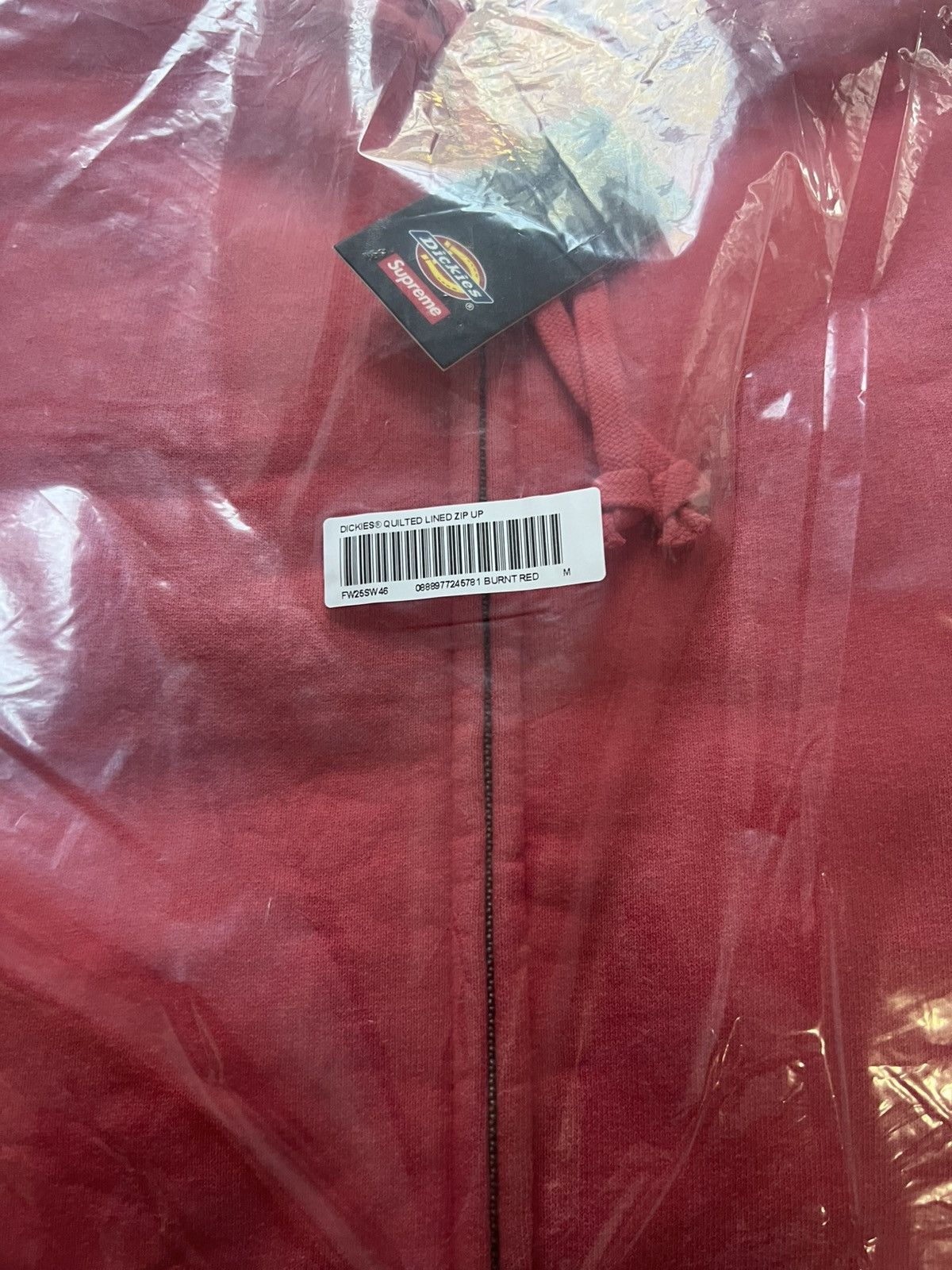 Dickies × Supreme Supreme Dickies Quilted Lined Zip Up Hooded Sweatshirt Red Size US M / EU 48-50 / 2 - 3 Thumbnail