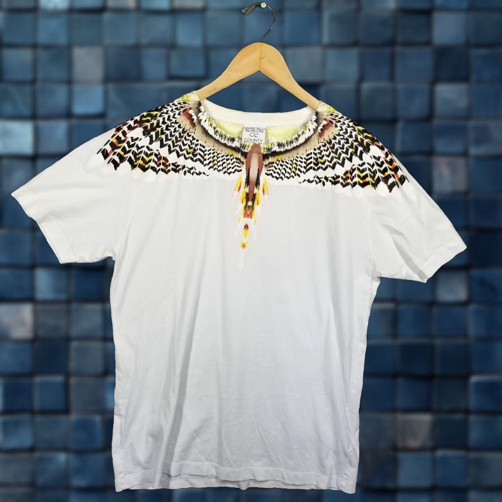 Vintage VINTAGE Marcelo Burlon Grizzly Wings T-Shirt Adult Medium White Animal Print Bird Mens Size US M / EU 48-50 / 2 - 1 Thumbnail