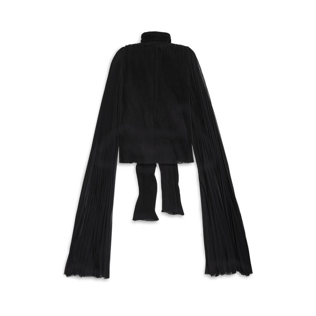 Balenciaga oc11z0825 Scarf Pleated Blouse in Black Size M / US 6-8 / IT 42-44 - 6 Thumbnail