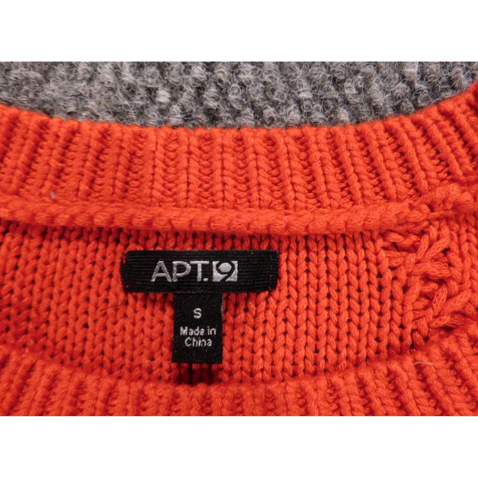Apt. 9 Apt. 9 Womens Sweater Small Orange Pullover Crewneck Knit Solid Embroidered Casual Long Sleeve Classic Open Soft Chunky ACrylic Machine Washable Size S / US 4 / IT 40 - 7 Thumbnail