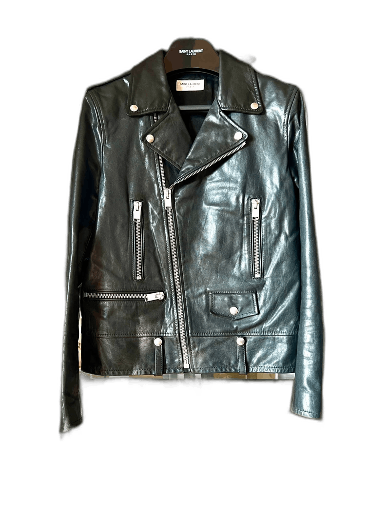 Saint Laurent Paris saint laurent black leather biker jacket-2507 Size US L / EU 52-54 / 3 - 1 Thumbnail