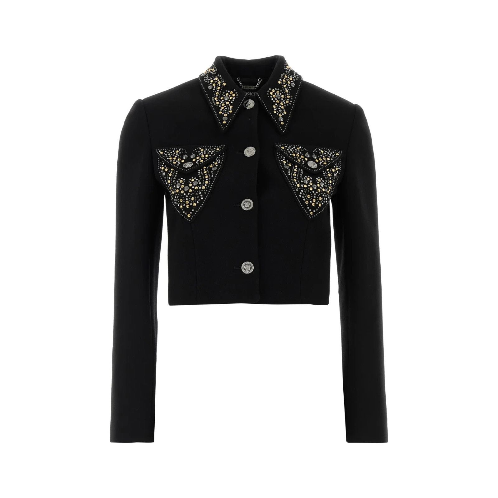 Versace VERSACE Black Wool Blazer New & Authentic (Women's size:40;) Size S / US 4 / IT 40 - 1 Thumbnail