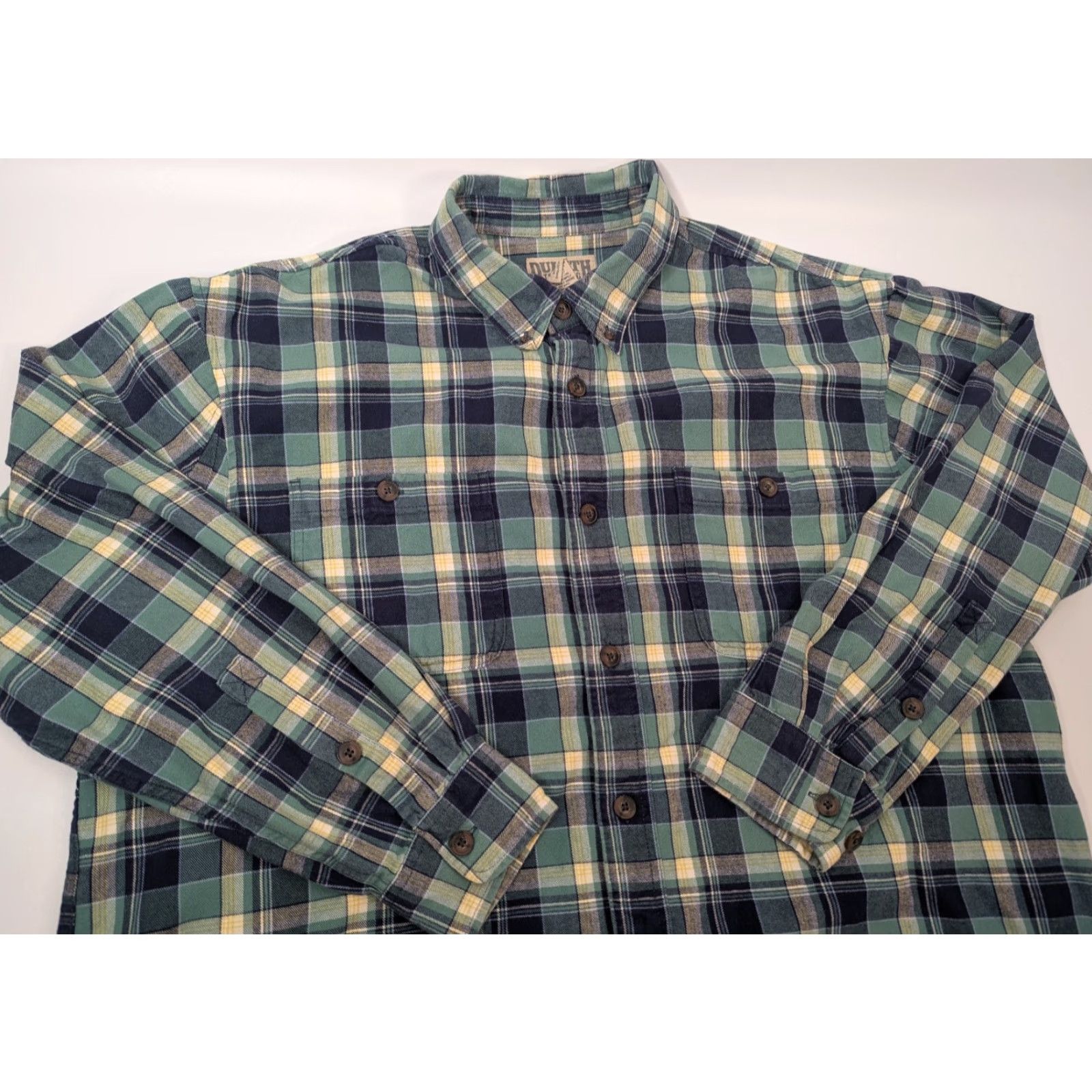 Duluth Trading Company Duluth Trading Men's XL Free Swingin Flannel Shirt Blue Plaid Button-Up Relaxed Fit Size US XL / EU 56 / 4 - 2 Thumbnail