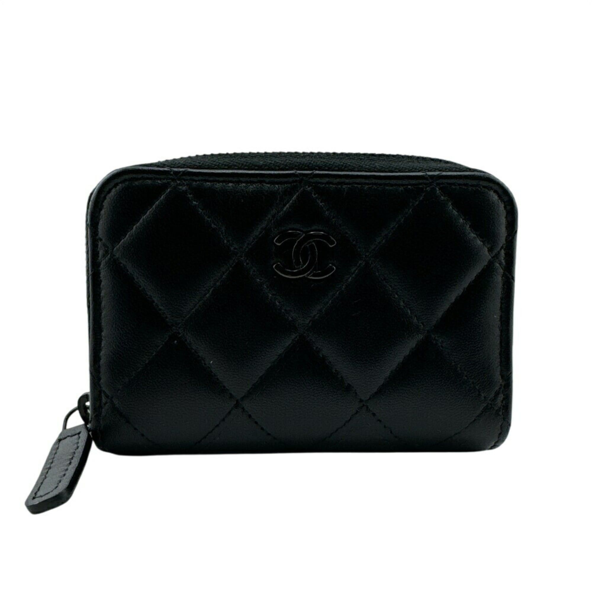 Chanel CHANEL Round Coin Purse, Matelasse, Black, Women's Size ONE SIZE - 1 Thumbnail