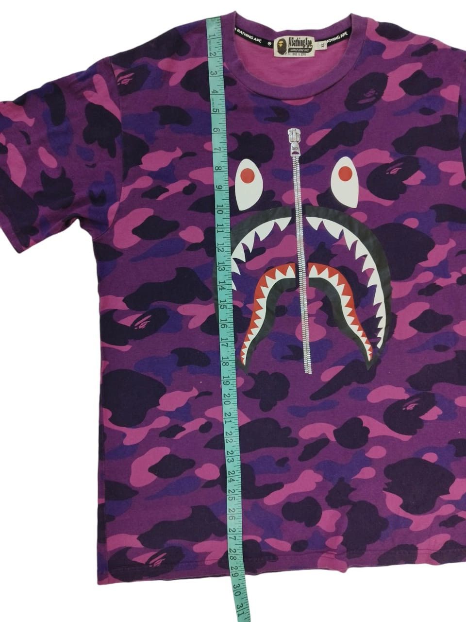 Bape Bathing Ape Purple Camo Shark Tee Size US XL / EU 56 / 4 - 4 Thumbnail