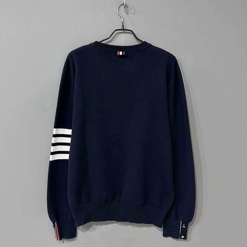 Thom Browne Thom Browne size5 Dark blue four-barrel knit sweater Size US XXL / EU 58 / 5 - 3 Thumbnail