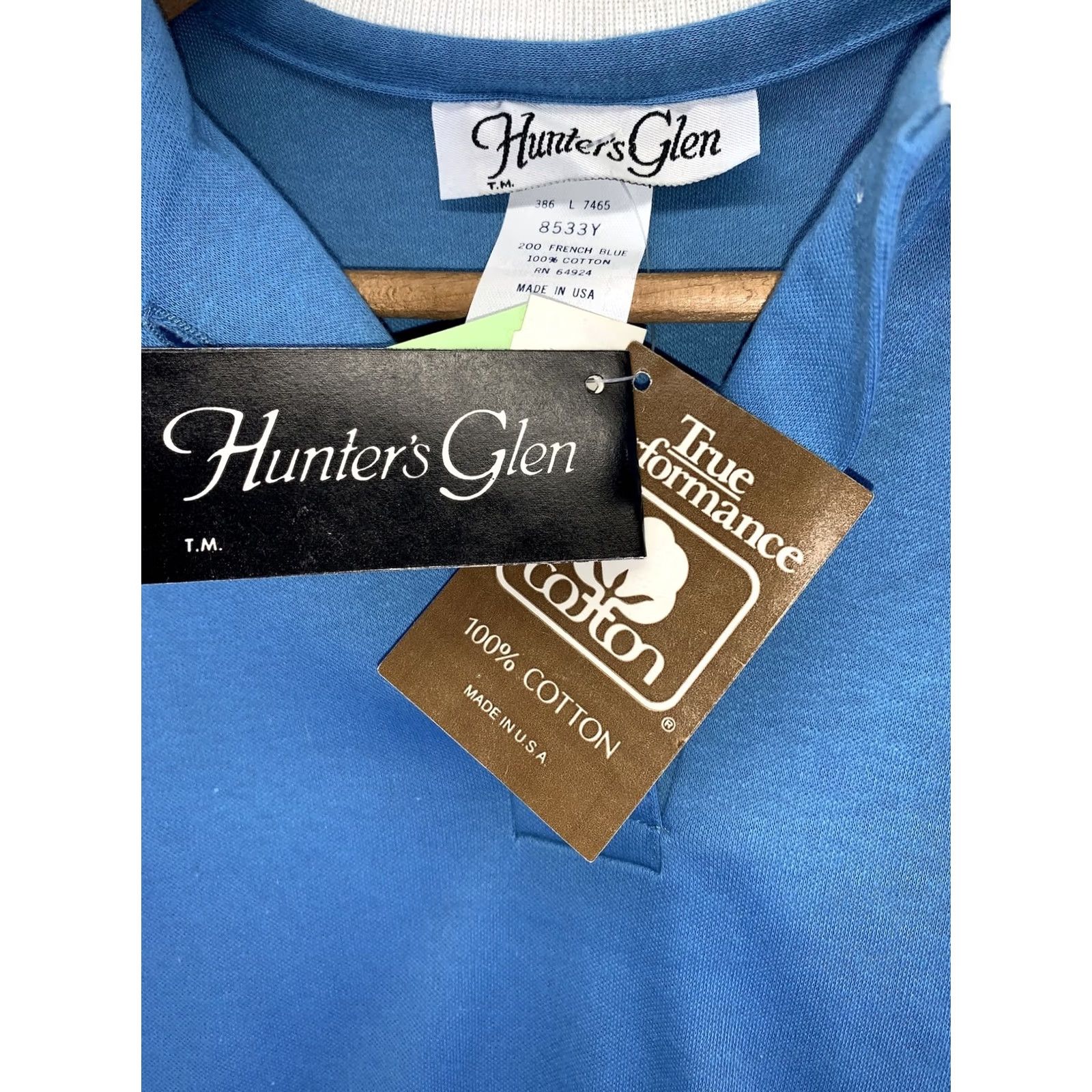 Vintage VINTAGE Hunters Glen Womens Polo Short Size S Blue/Pink/NWT 1990s Cotton T-Shirt Sportswear/Beach Blue Womens Size 28" / US 6 / IT 42 - 4 Thumbnail