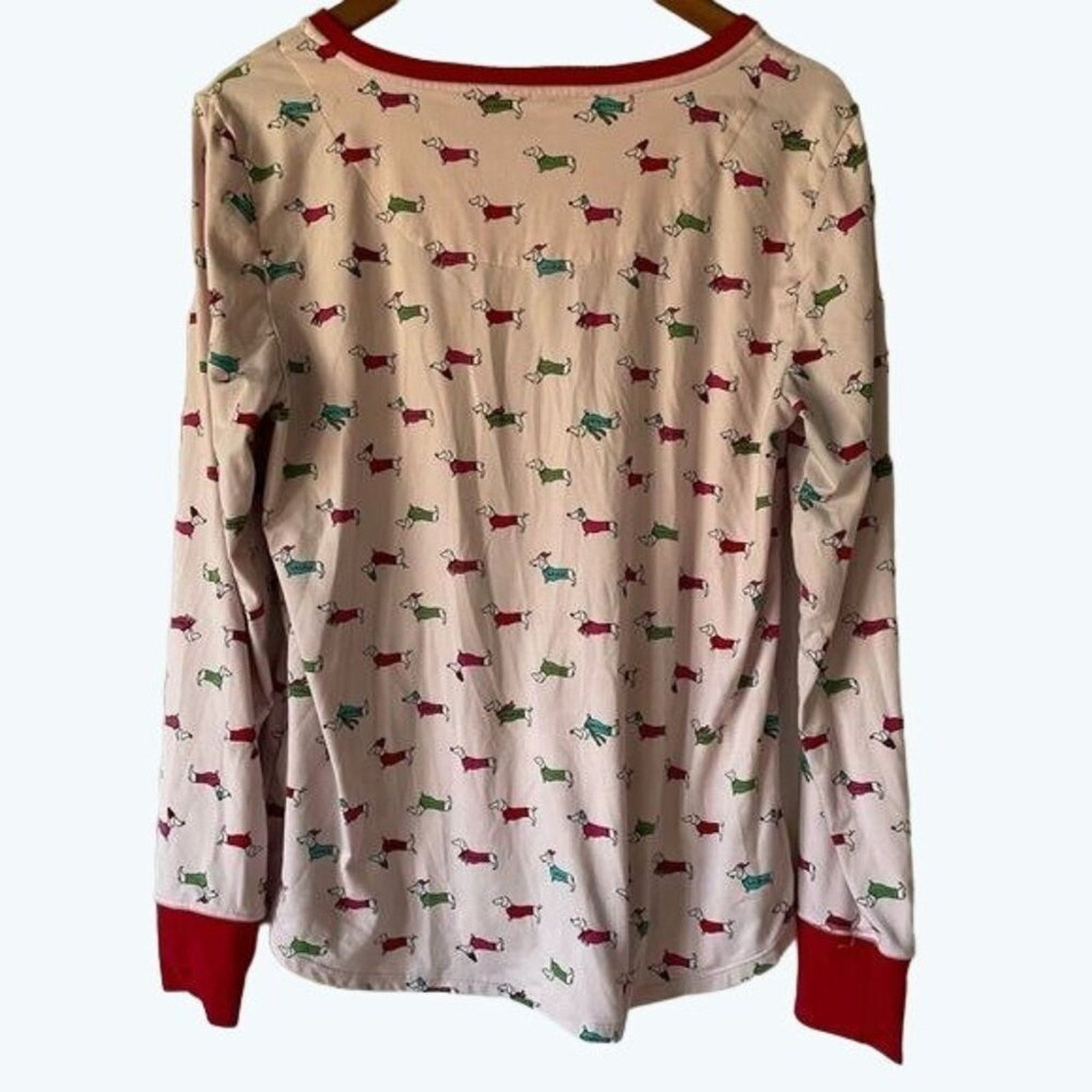 Kate Spade Kate Spade Pajama Top Pink Dachshund Red Trim Size Medium Size ONE SIZE - 2 Thumbnail