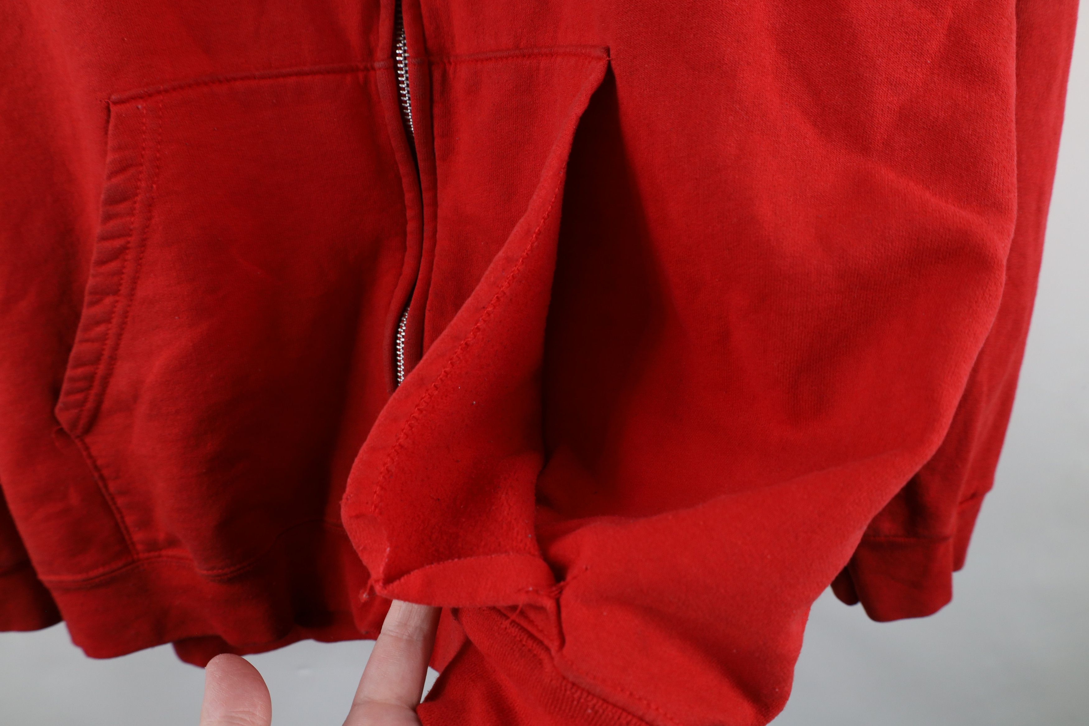 Vintage Vintage 90s Streetwear Blank Full Zip Hoodie Sweatshirt Red Size US XXL / EU 58 / 5 - 8 Thumbnail