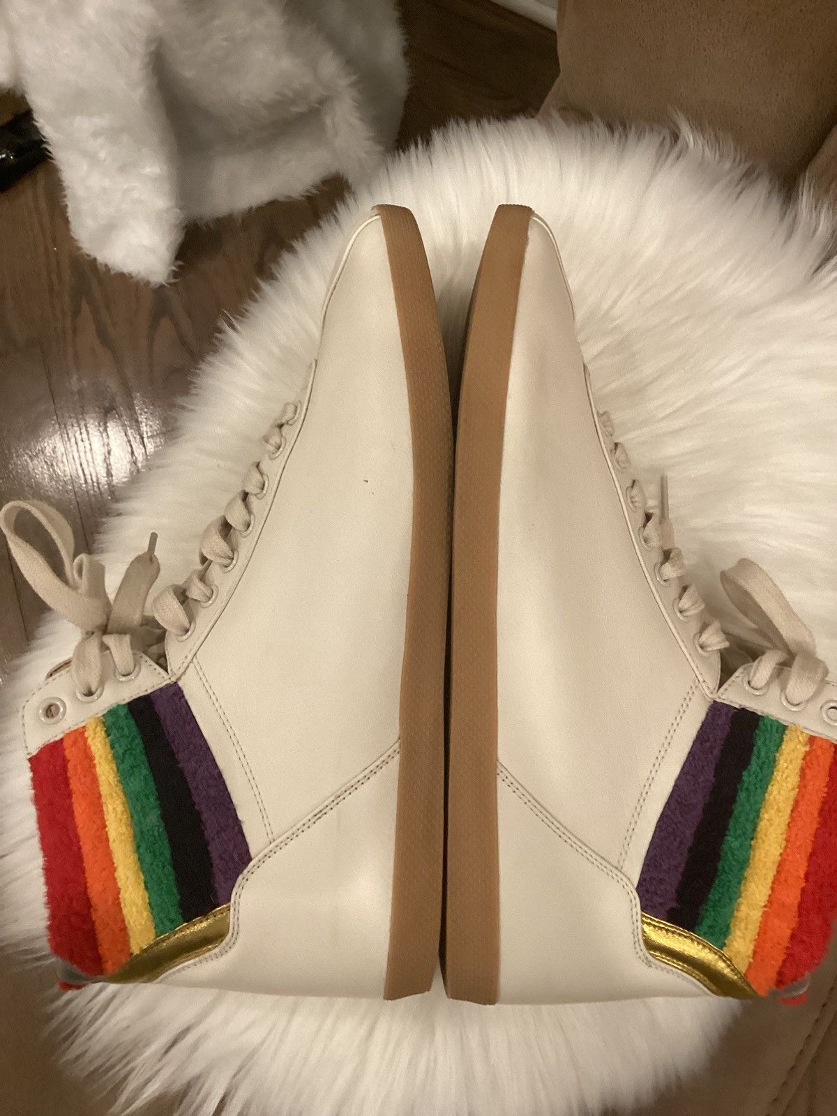 Gucci GUCCI LACE UP HIGH TOP 'RAINBOW HEEL COLLAR Size US 11 / EU 44 - 3 Thumbnail