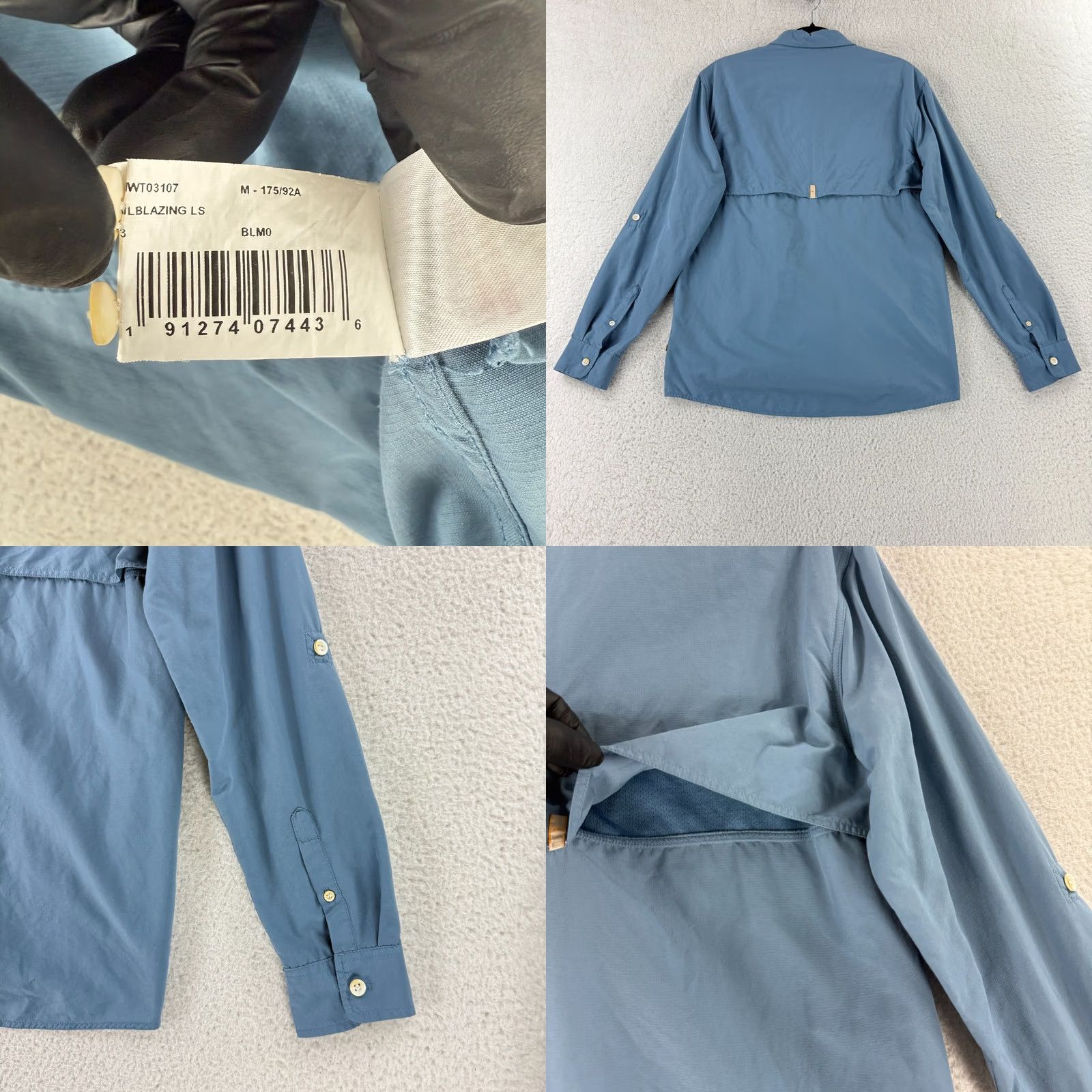 Quiksilver Quiksilver Waterman Collection Mens Medium Blue Button-Up Long Sleeve Shirt Size US M / EU 48-50 / 2 - 9 Thumbnail