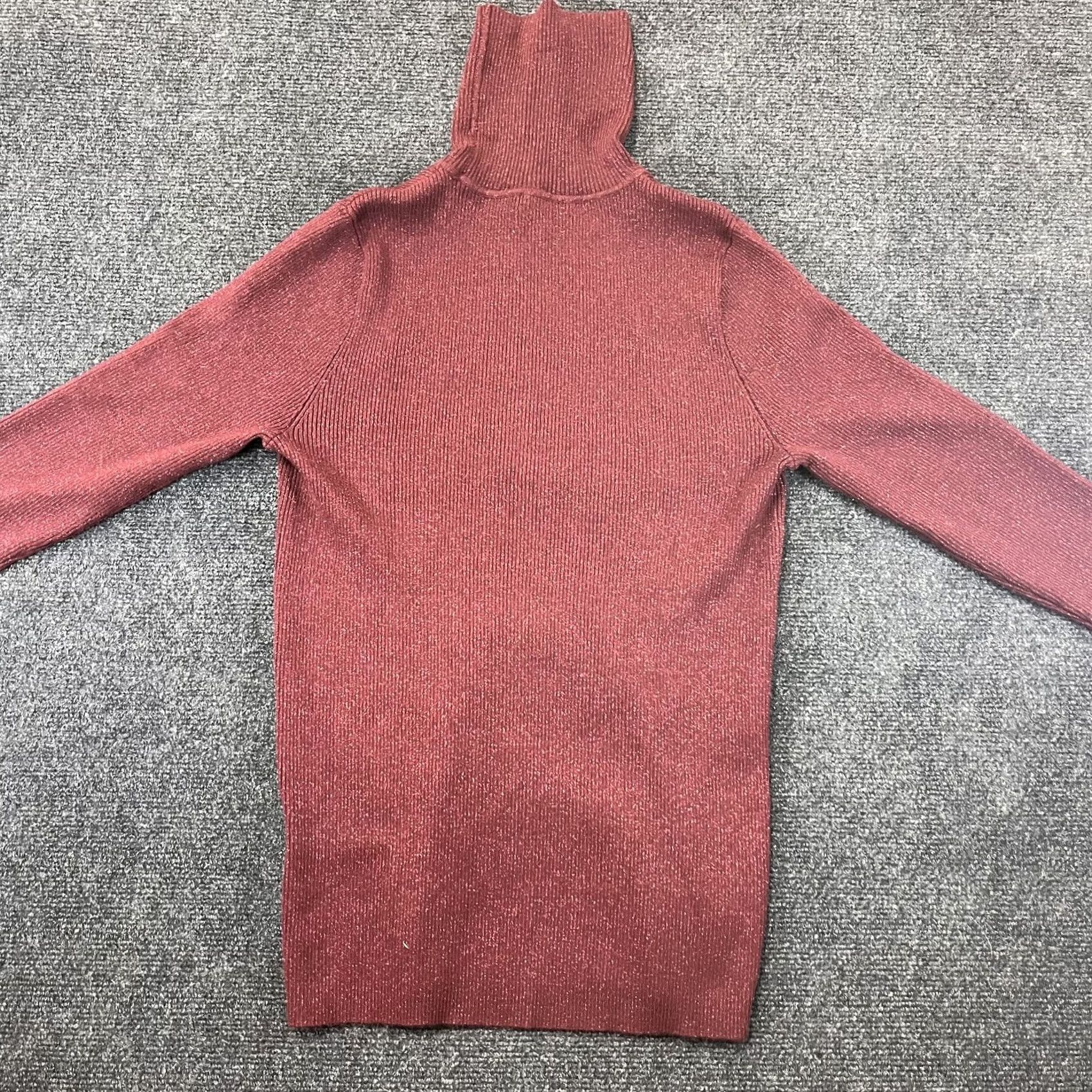 Ralph Lauren VINTAGE Lauren Ralph Lauren Sweater Womens Medium Red Turtleneck Metallic Knit Pullover Size L / US 10 / IT 46 - 4 Thumbnail