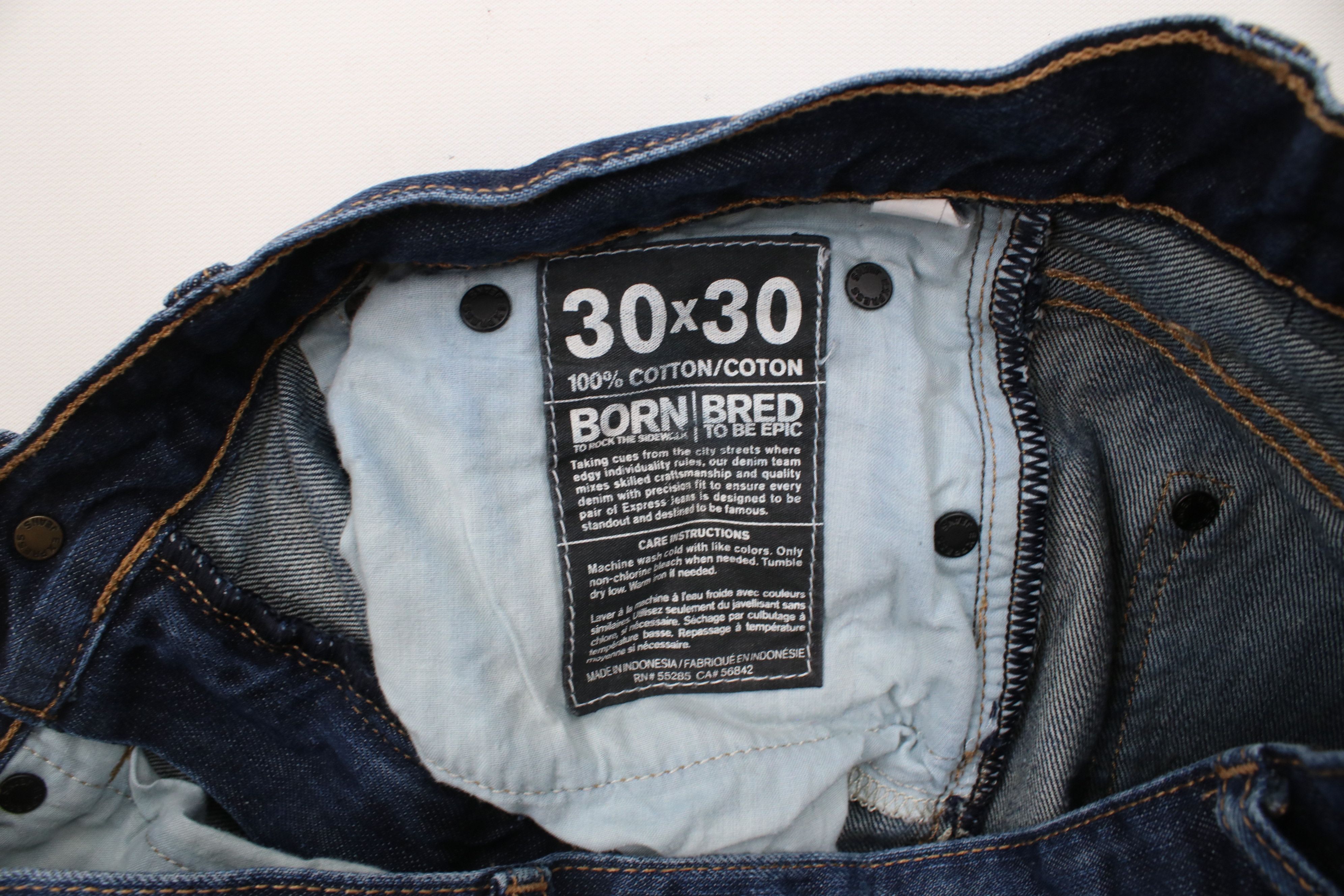 Express × Vintage Express Slim Fit Rocco Boot Cut Denim Jeans Blue Cotton Size US 30 / EU 46 - 7 Thumbnail