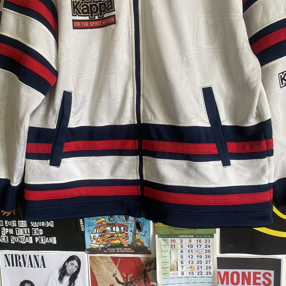 Kappa Vintage Kappa Tri-Colour Hoodie Jacket Size US L / EU 52-54 / 3 - 4 Thumbnail