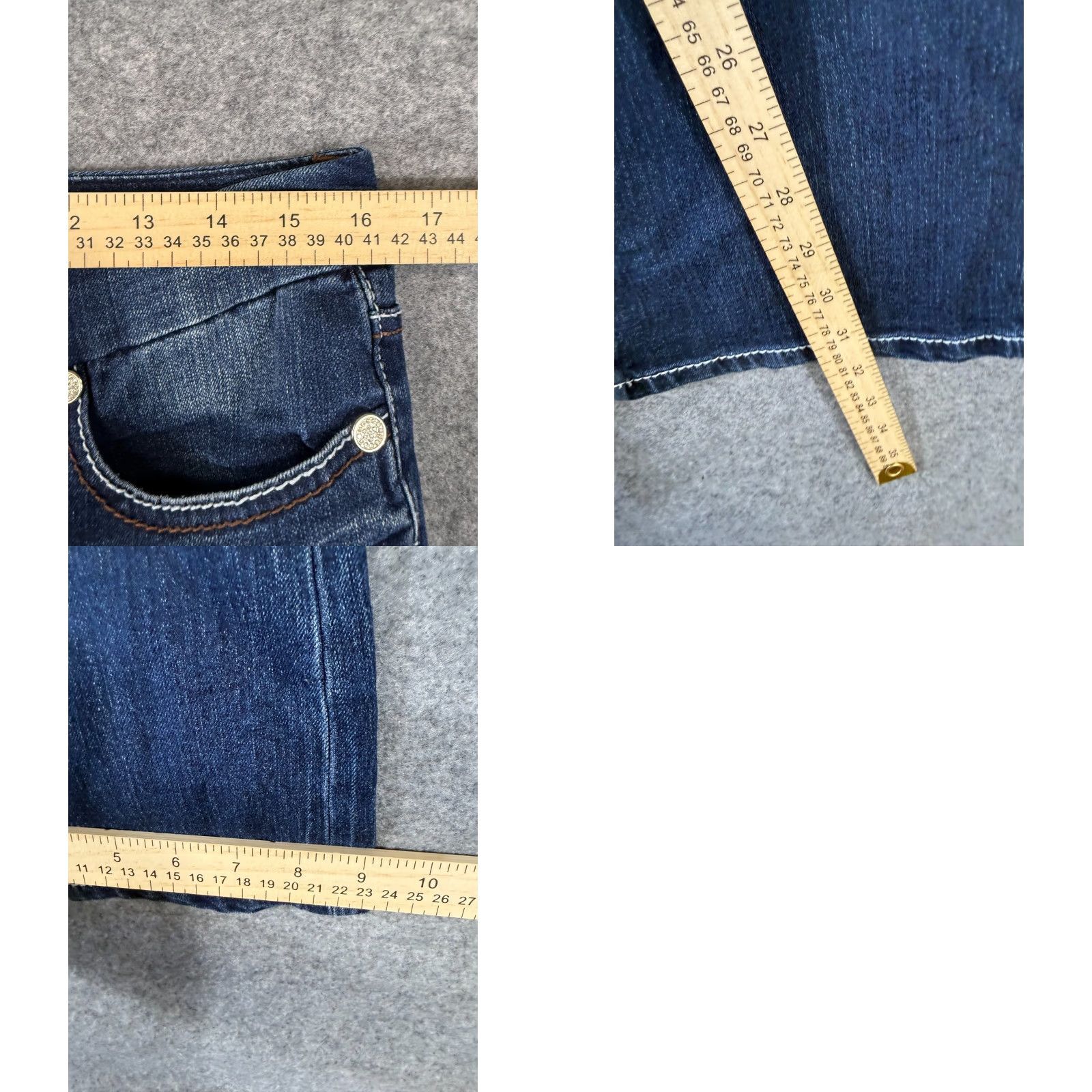 Vintage VINTAGE Seven7 Jeans Womens 6 Blue Denim Bootcut Leg Low Rise Stretch Embroidered Pockets 90s Bohemian Womens Size 28" / US 6 / IT 42 - 10 Thumbnail