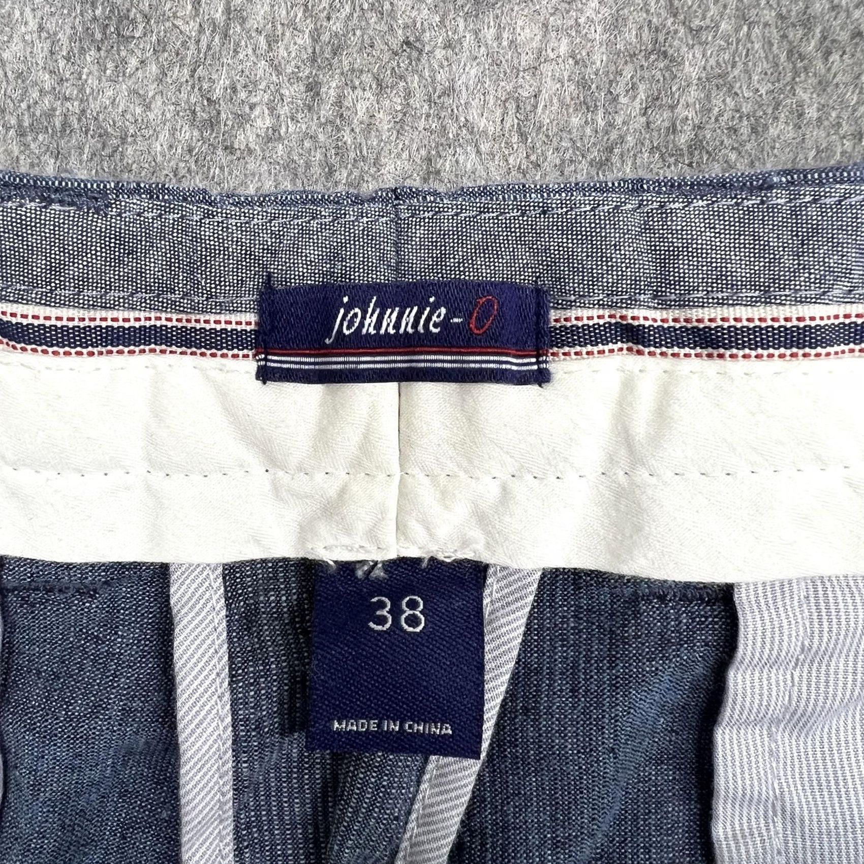 johnnie-O JohnnieO Shorts Mens 38 Blue Chambray Chino Linen Blend Stretch Casual Summer Size US 38 / EU 54 - 3 Thumbnail