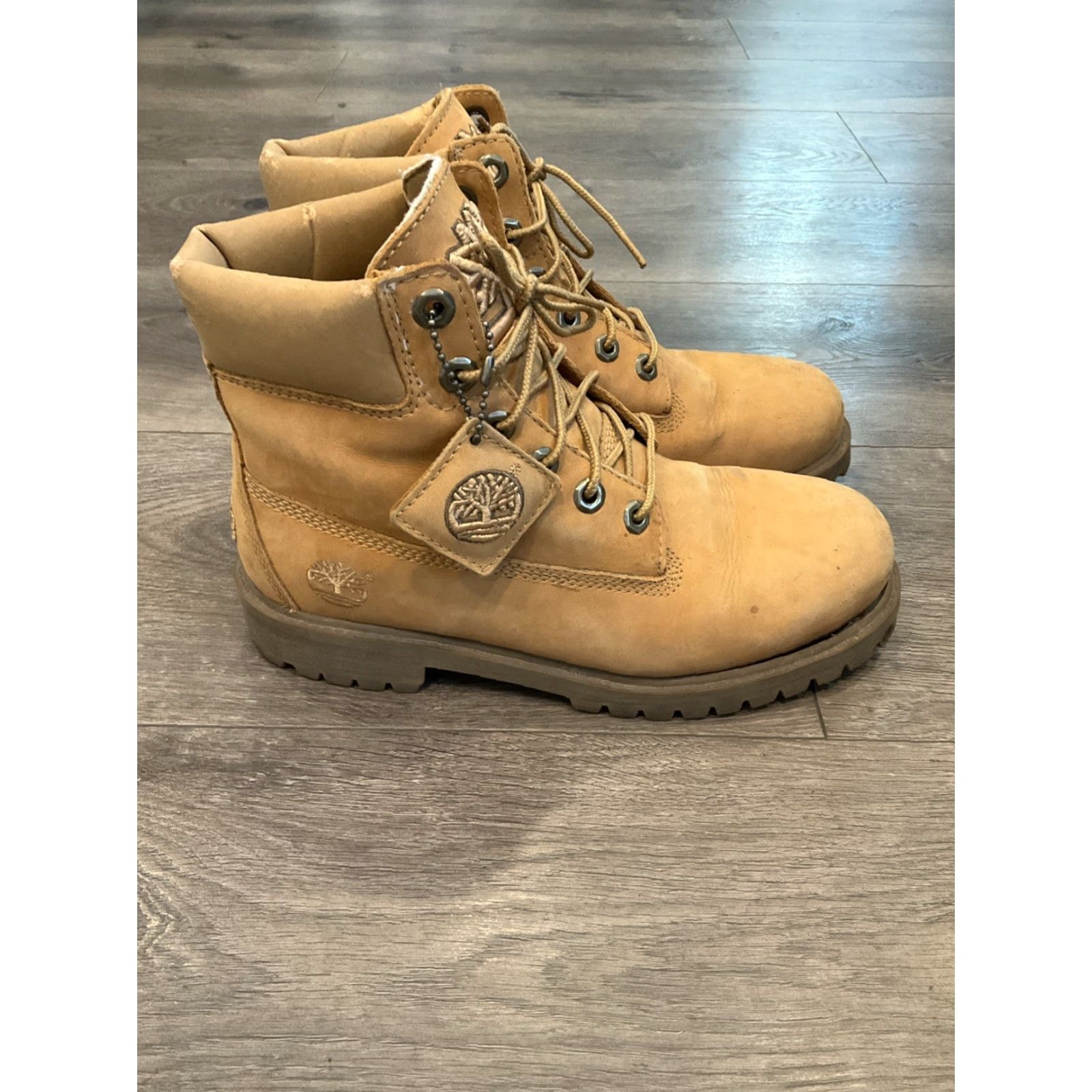 Timberland Timberland Boots Junior Premium 6-inch Wf Wheat Nubuck US Size 5 (Peeling Sole) Size US 5 / EU 37 - 4 Thumbnail
