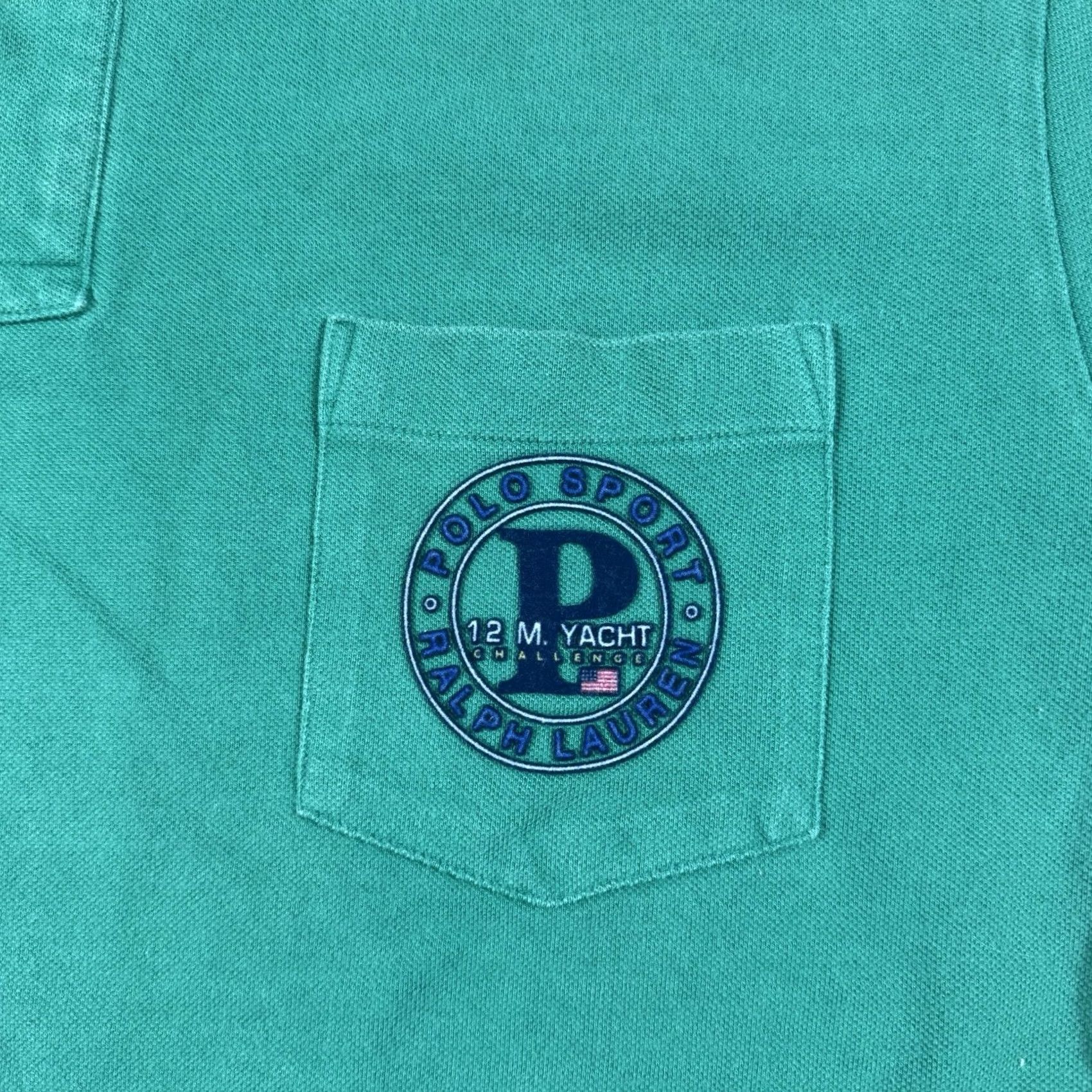 Ralph Lauren VINTAGE Polo Sport Ralph Lauren Shirt Mens Large Green Yacht Pocket Embroidery Rugby Sports Mens L Green Polo Shirt Size US L / EU 52-54 / 3 - 3 Thumbnail